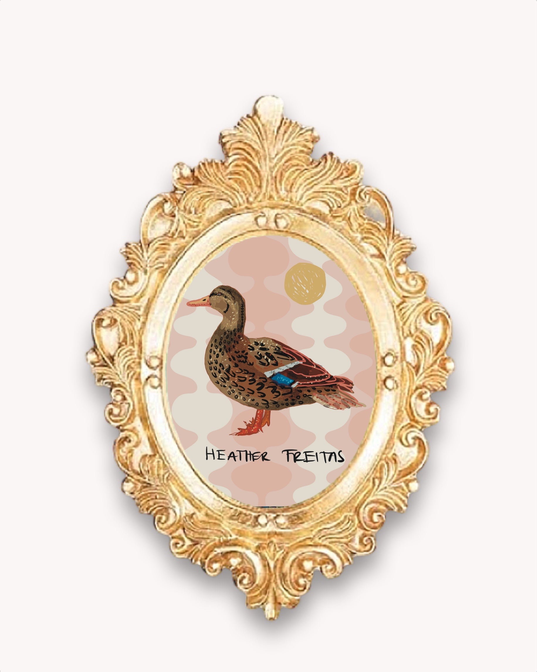 Lady Duck Framed Magnet ( Small ) - Arte House