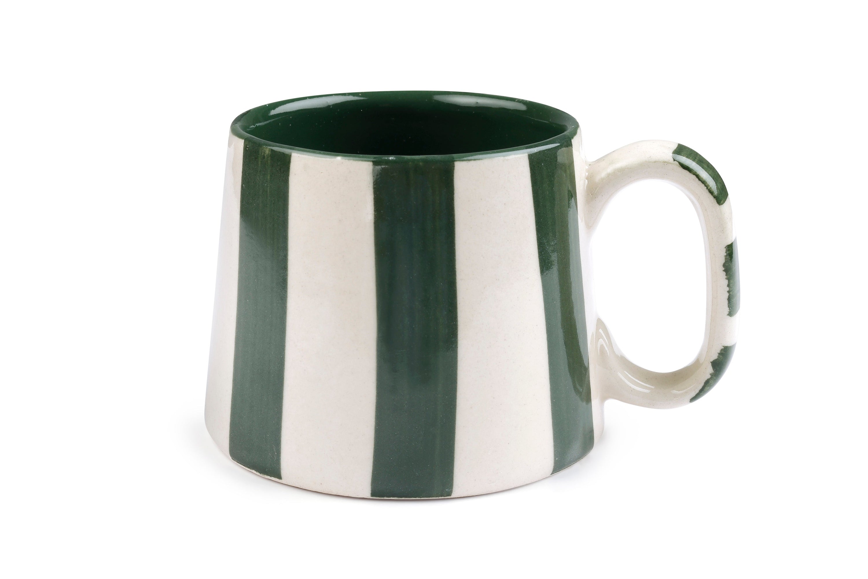 Ceramic olive  Stripe Coffee cup- 220ml (SET OF 4) - Arte House