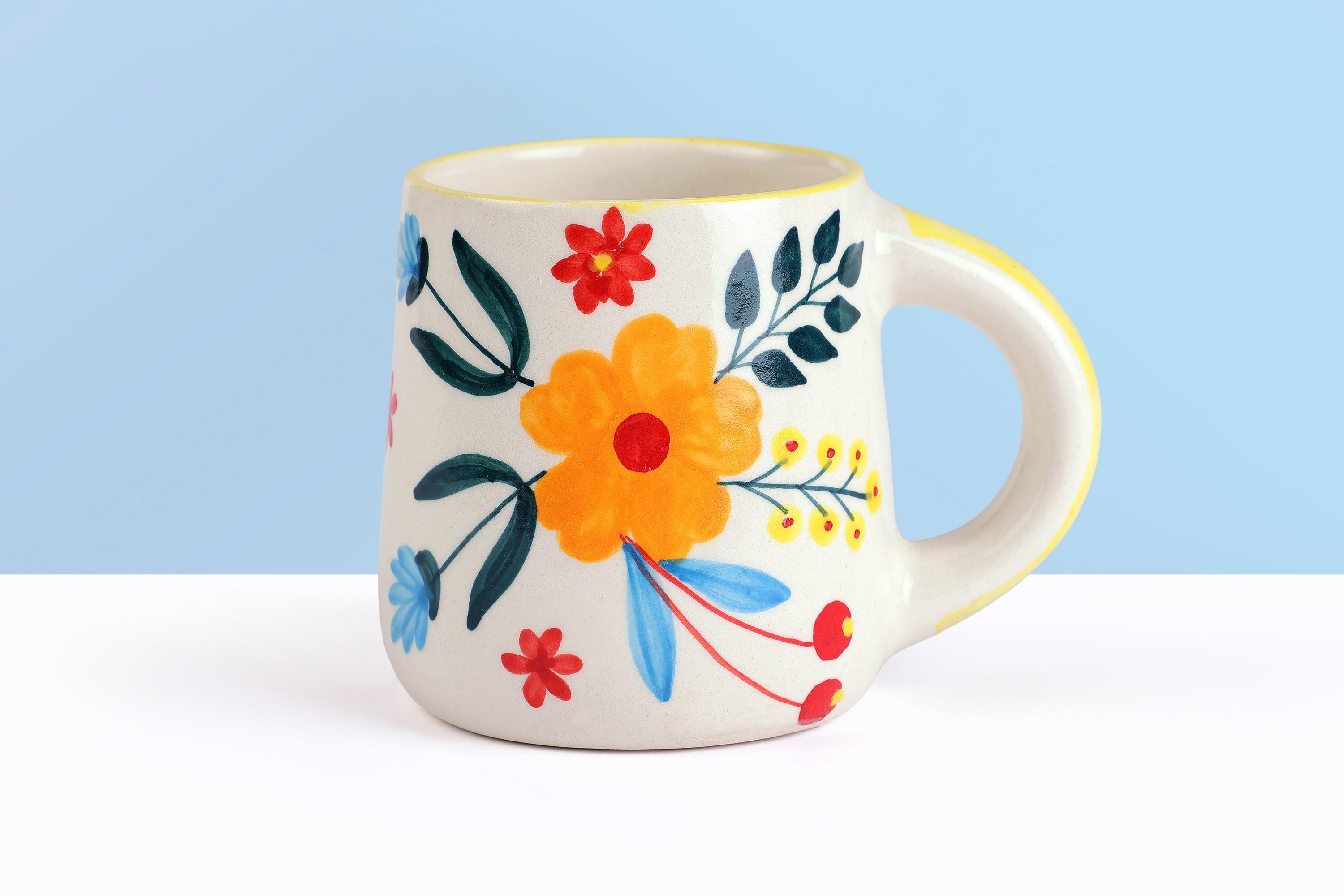 Floral Extravaganza Coffee Mug- Multi ,  3.5 X 2.5 Inches (Set of 4) - Arte House