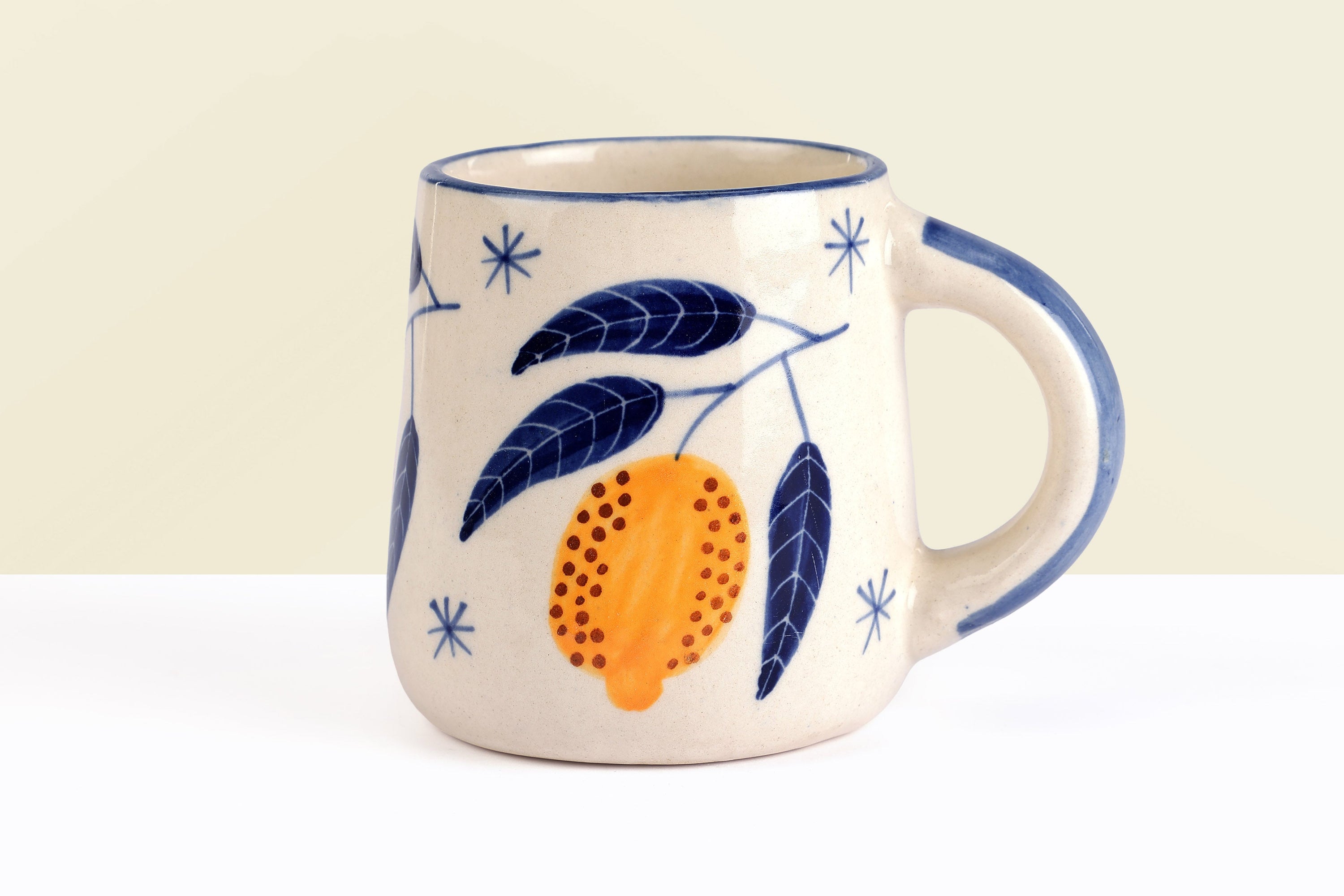 Lemon Coffee Mug- Yellow ,  3.5 X 3 Inches (set of 2) - Arte House