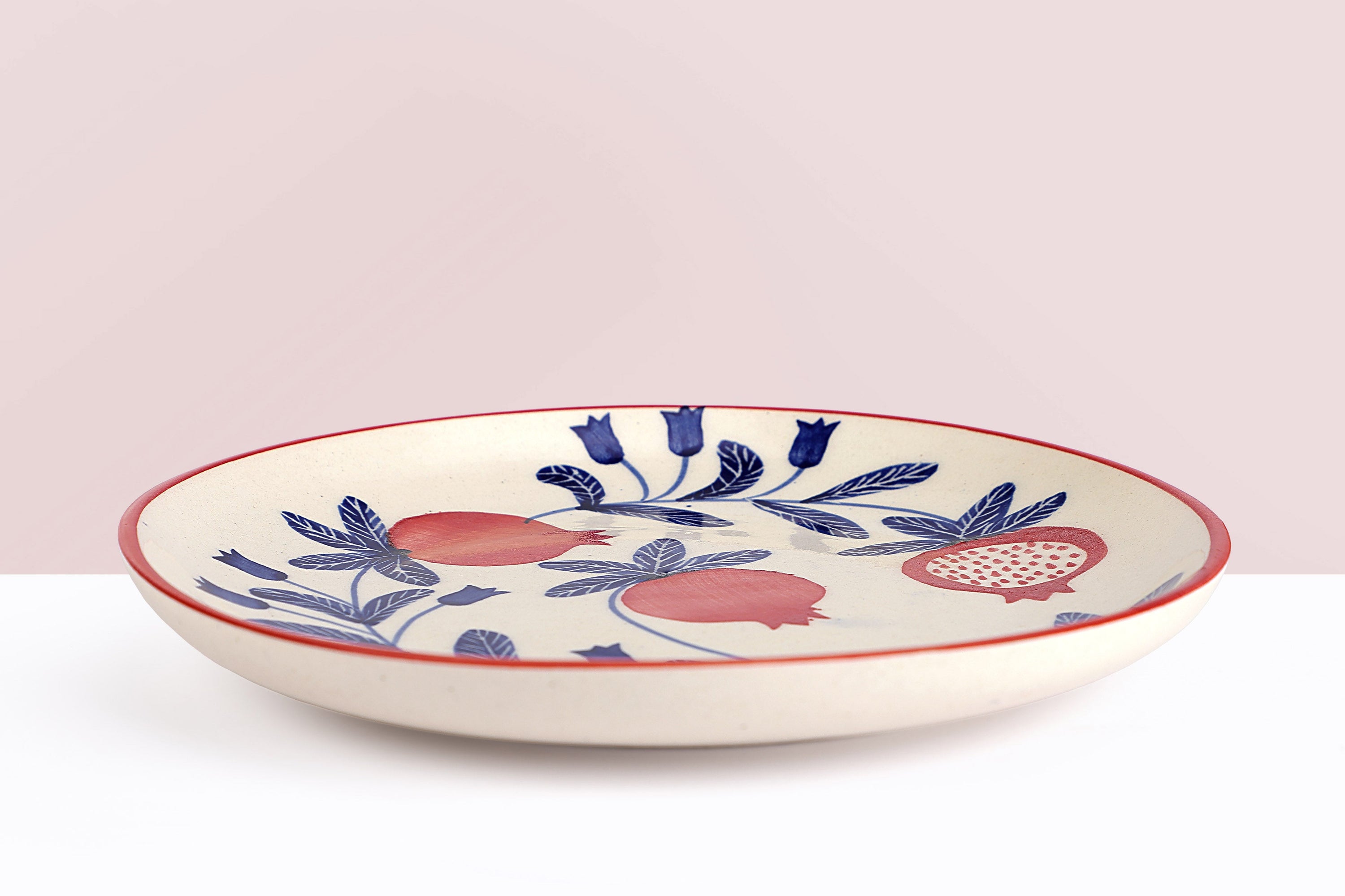 Indian Anaar plate, Red- 7x1 Inches (Set of 4) - Arte House