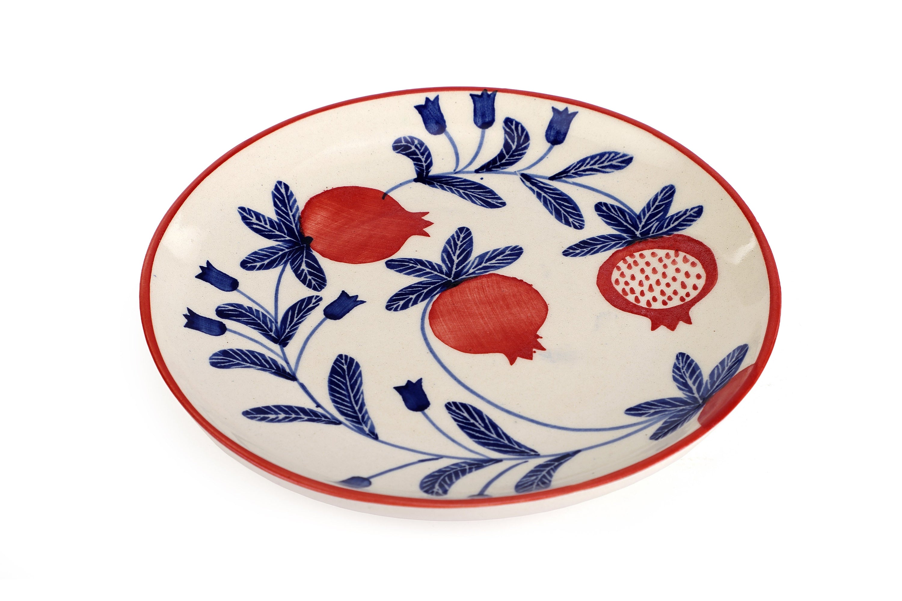 Indian Anaar plate, Red- 7x1 Inches (Set of 4) - Arte House