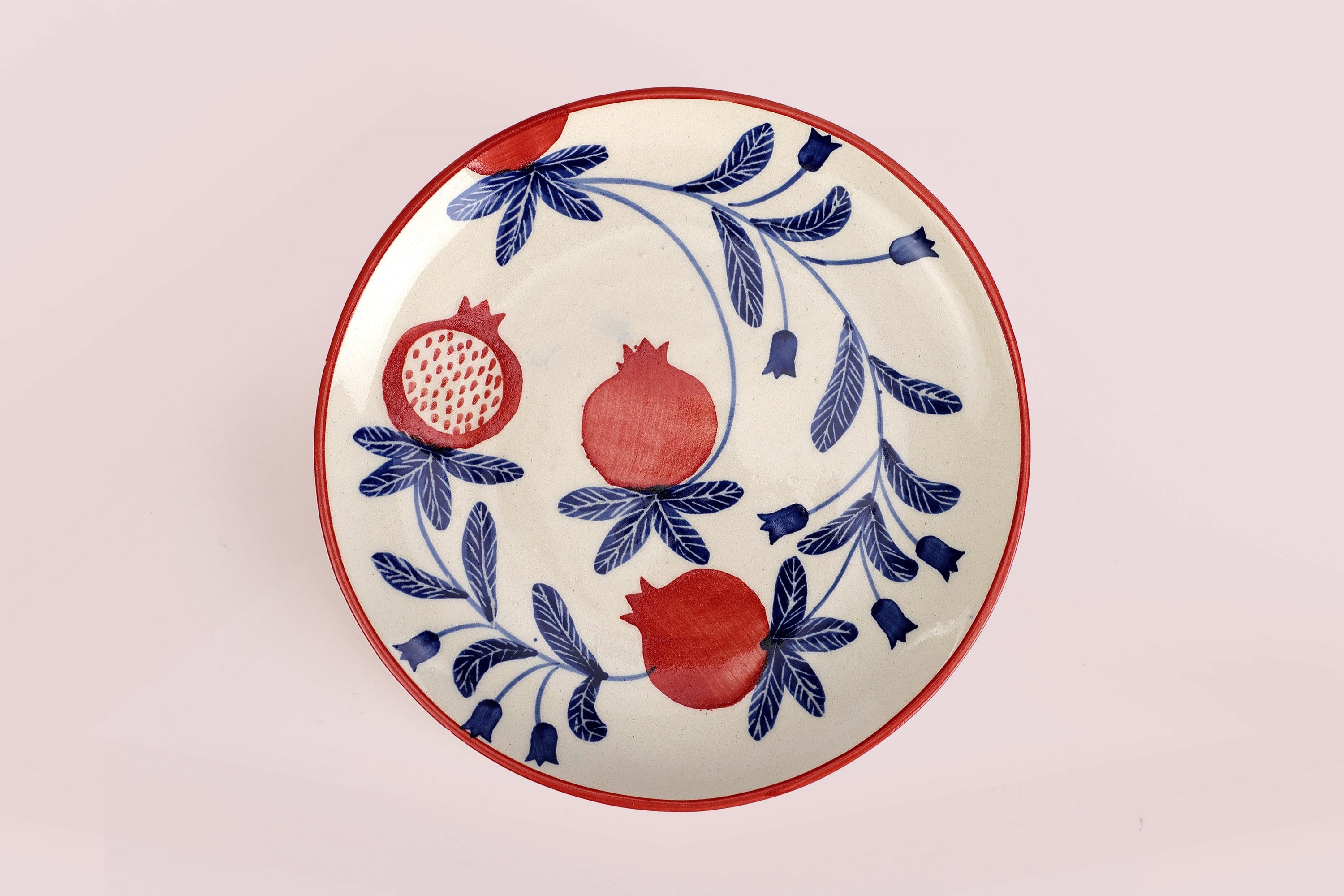 Indian Anaar plate, Red- 7x1 Inches (Set of 4) - Arte House