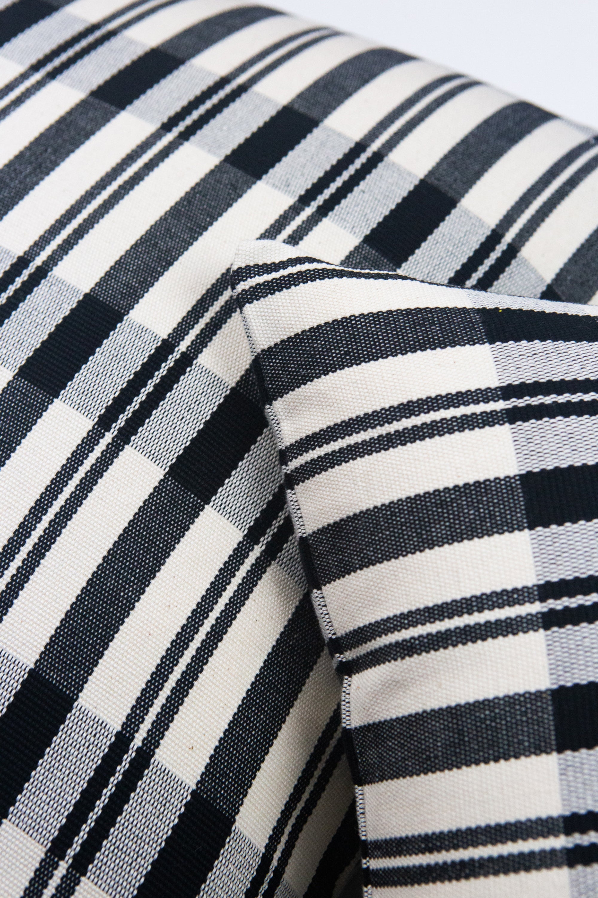 Cecilia Black and Ivory Striped Plaid Pillow - 20" x 20" - Arte House