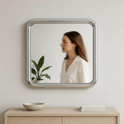 Chrome Bold Square Mirror