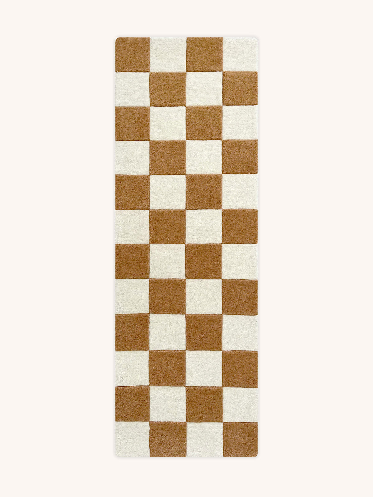 Rug CHECKERBOARD Terra Brown 1.8 x 5.2 ft - Arte House