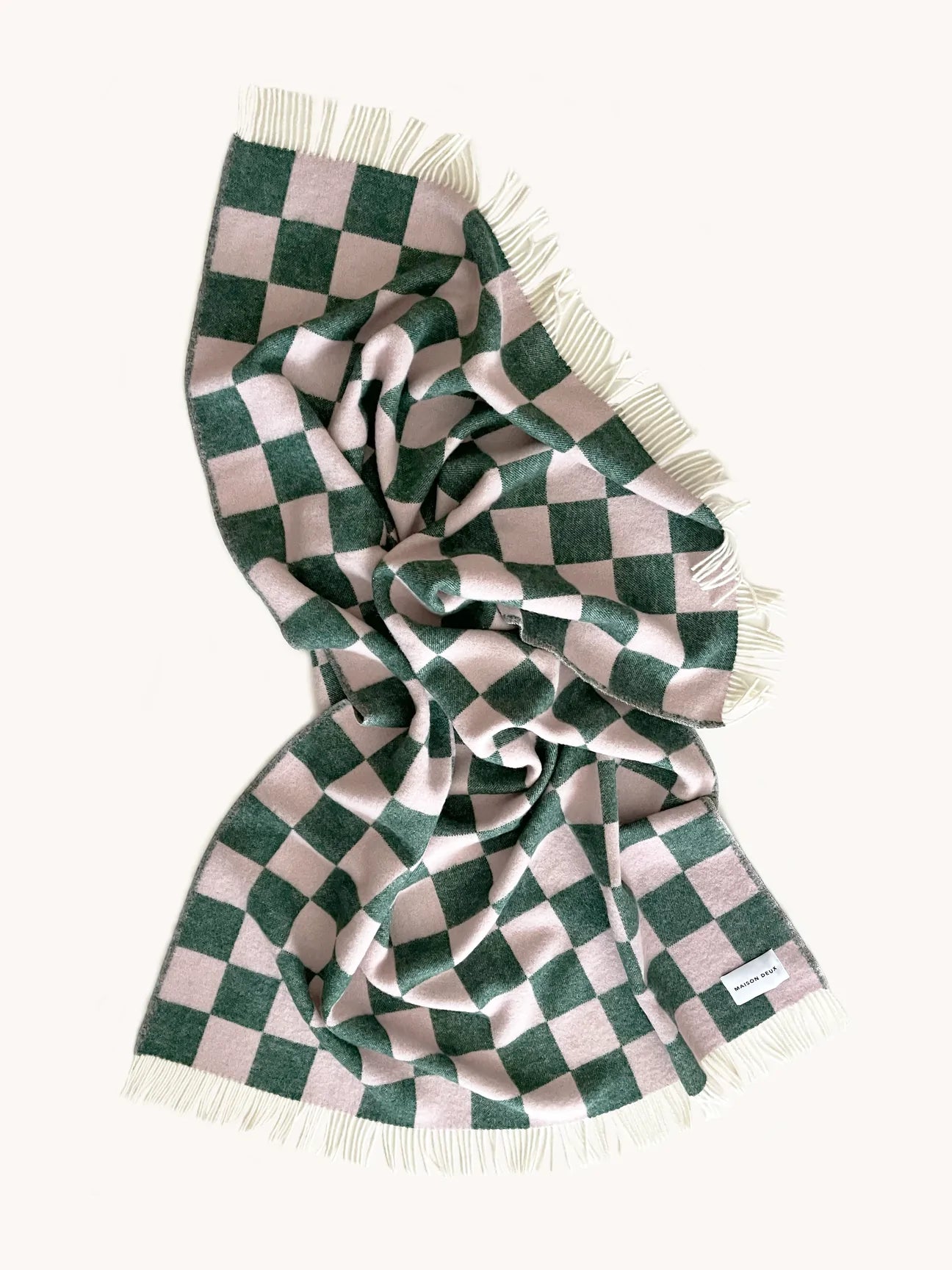 Blanket CHECKERBOARD Green / Pink 4.25 x 6.5 ft - Arte House
