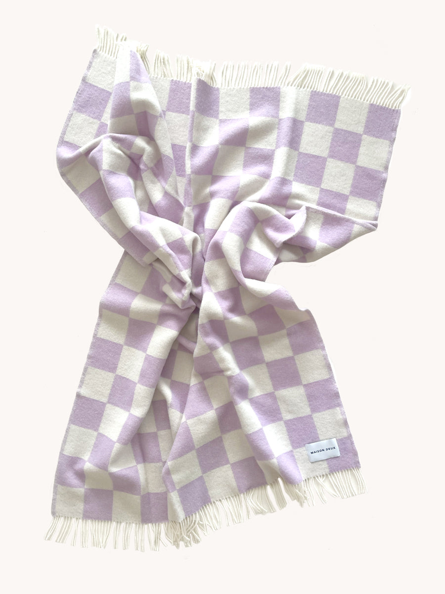 Blanket CHECKERBOARD Lilac / White 4.25 x 6.5 ft - Arte House