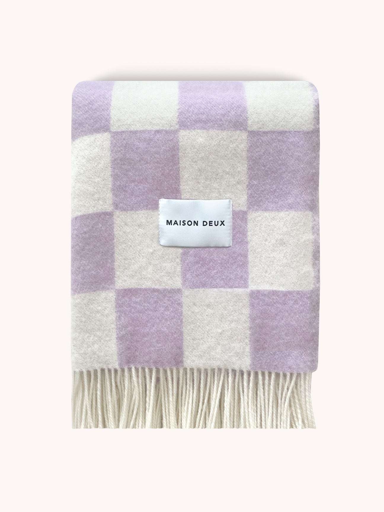 Blanket CHECKERBOARD Lilac / White 4.25 x 6.5 ft - Arte House