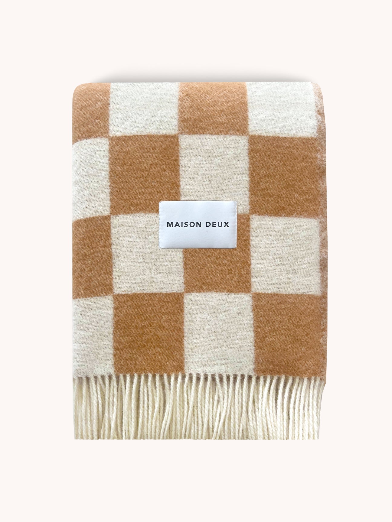 Blanket CHECKERBOARD Terra Brown / White 4.25 x 6.5 ft - Arte House