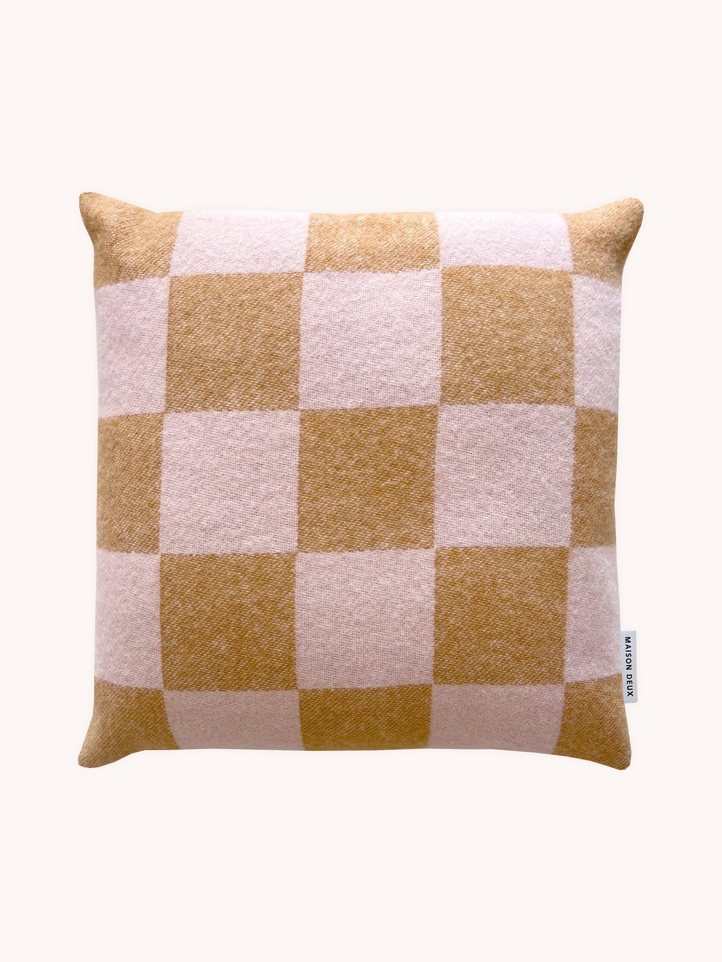 Cushion CHECKERBOARD Terra Brown / Pink 1.65 x 1.65 ft - Arte House