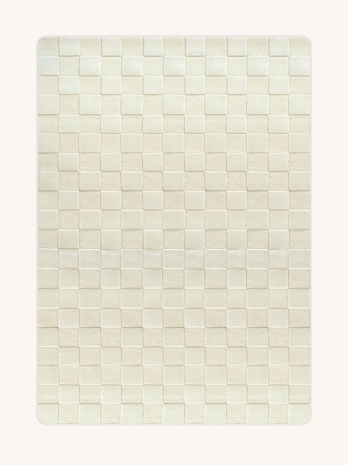 Rug CHECKERBOARD Off White 3.9 x 5.9 ft - Arte House