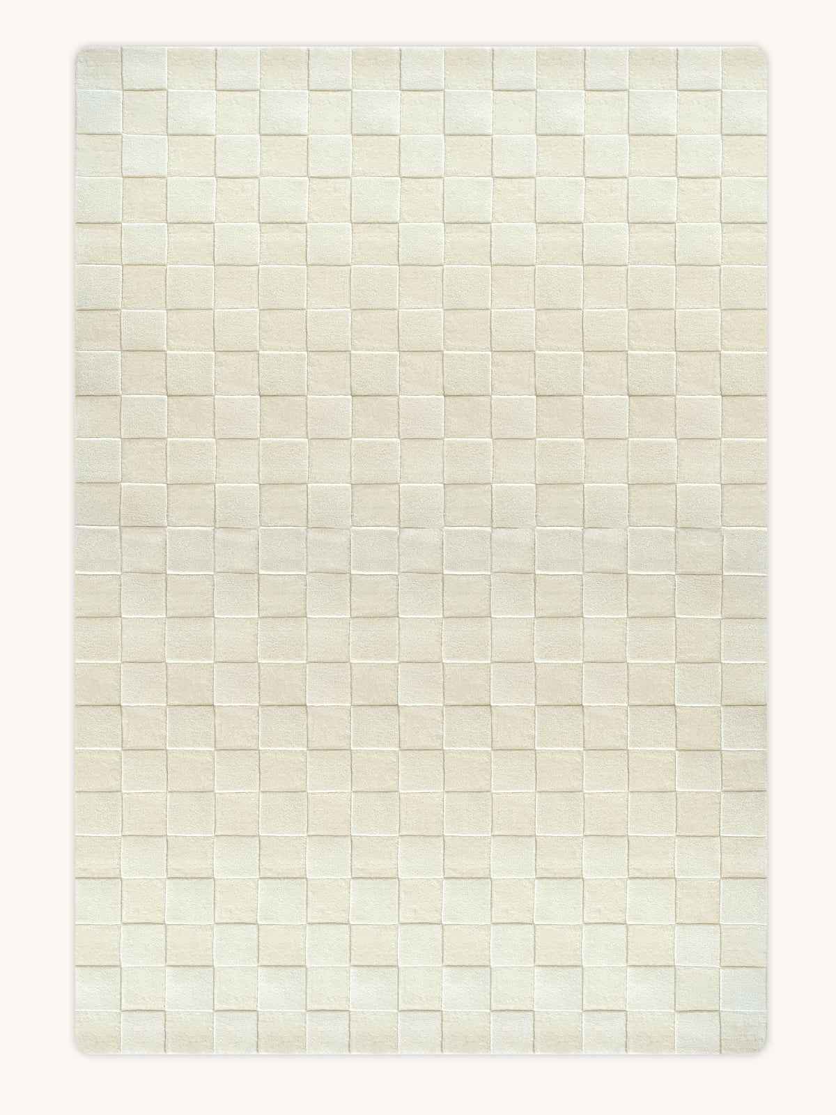 Rug CHECKERBOARD Off White 6.6 x 9.8 ft