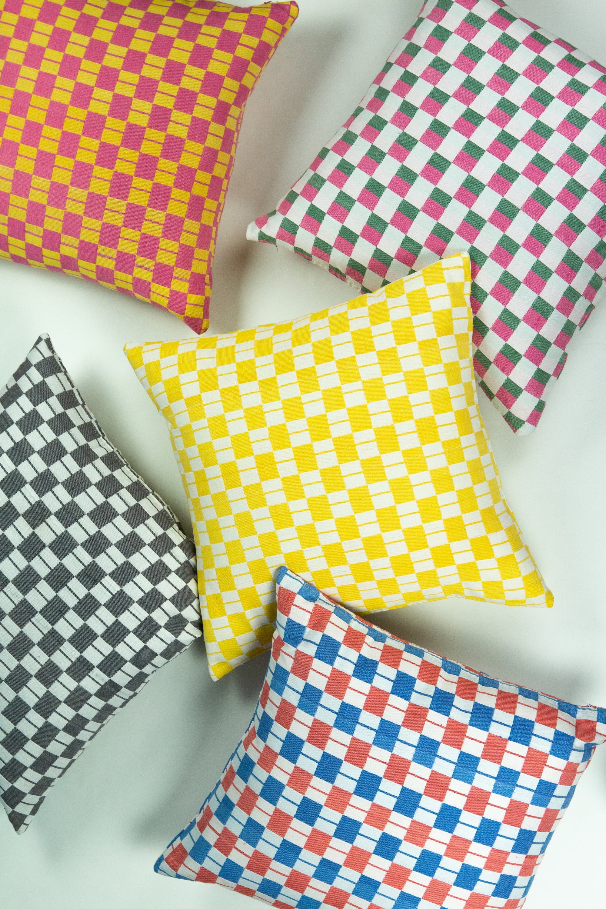Sujani Pillow - Green & Pink Checkered