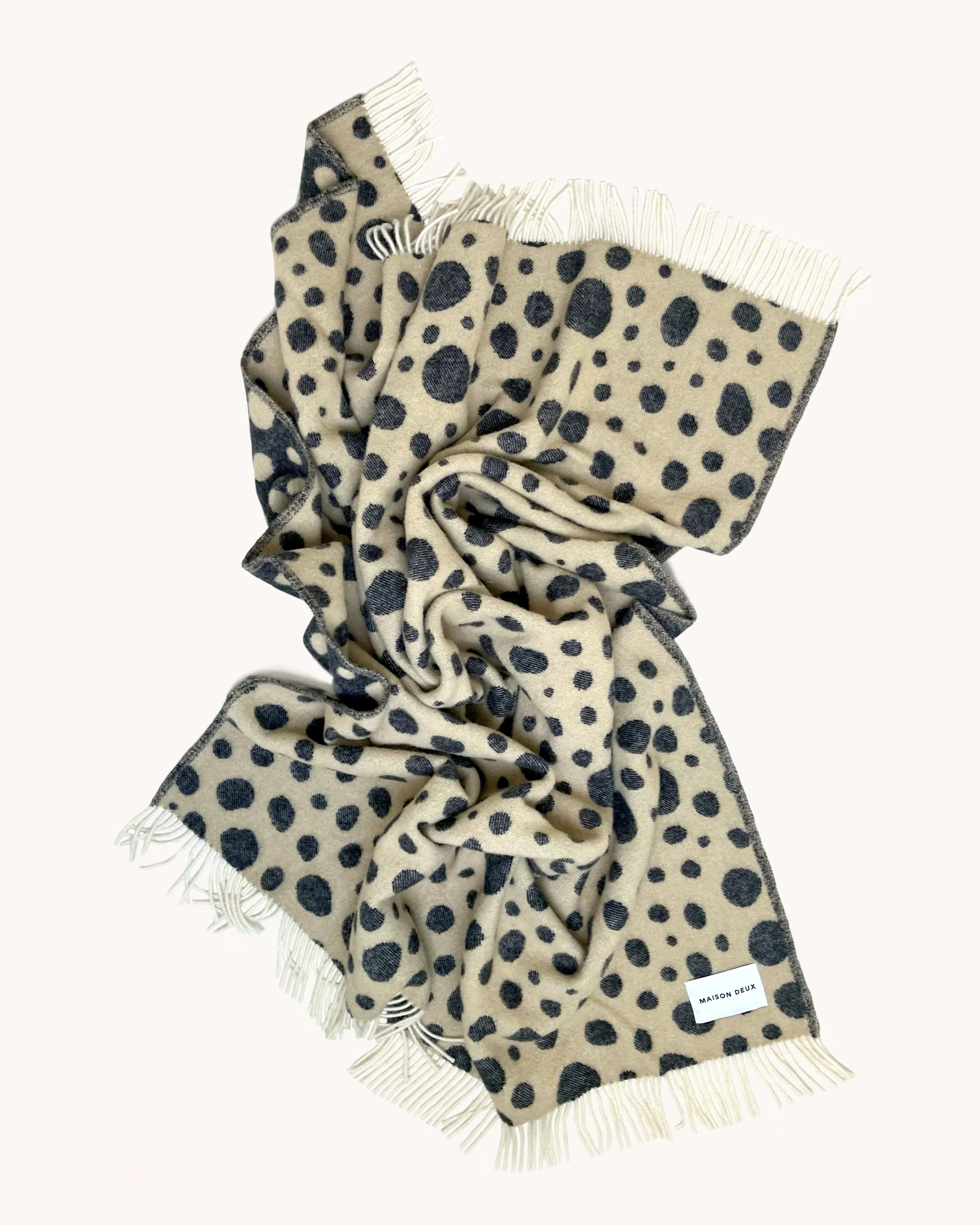 Blanket CHEETAH Beige / Black Print 4.25 x 6.5 ft - Arte House