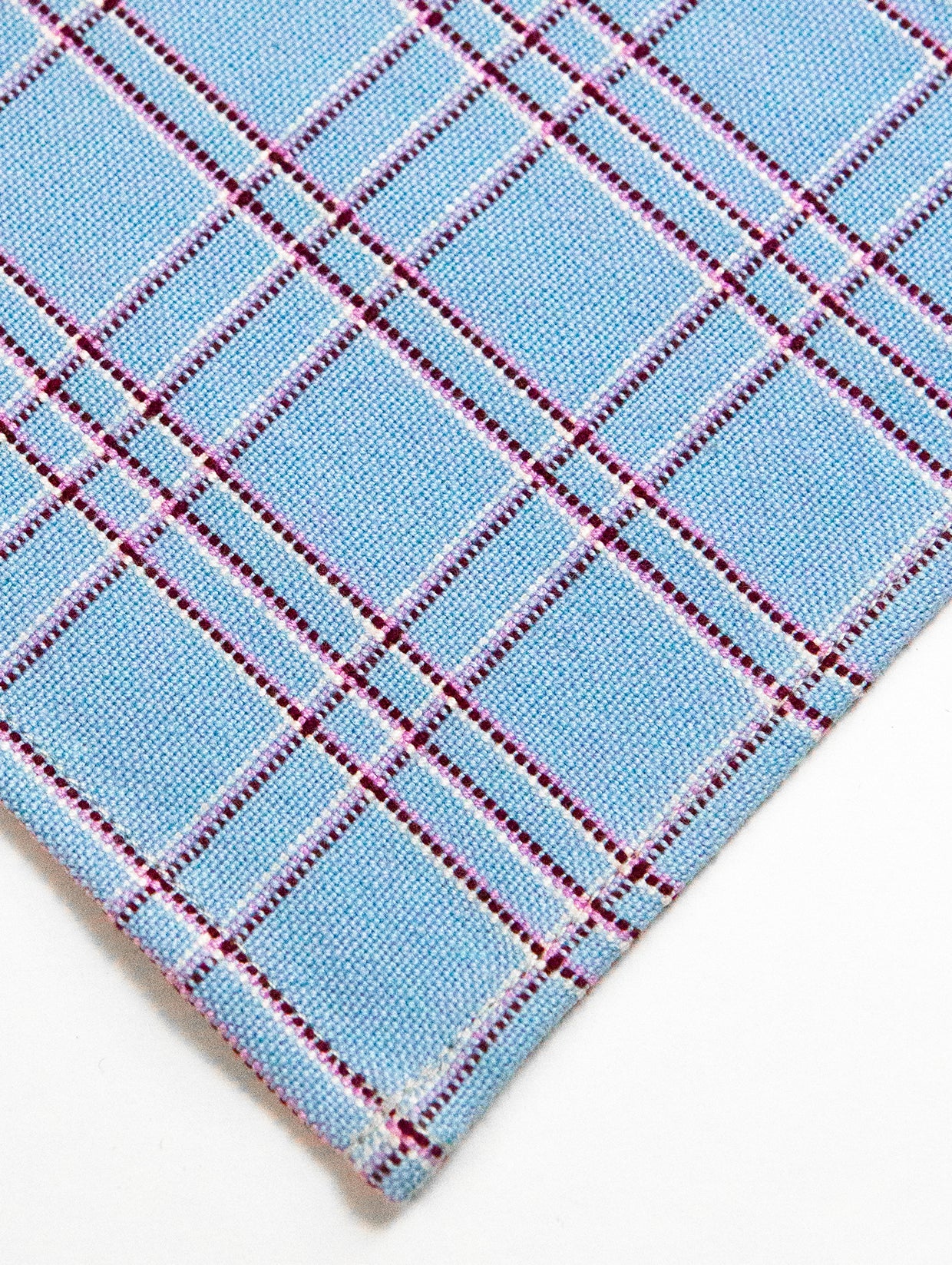Chiapas Plaid Light Blue Table Runner - Arte House