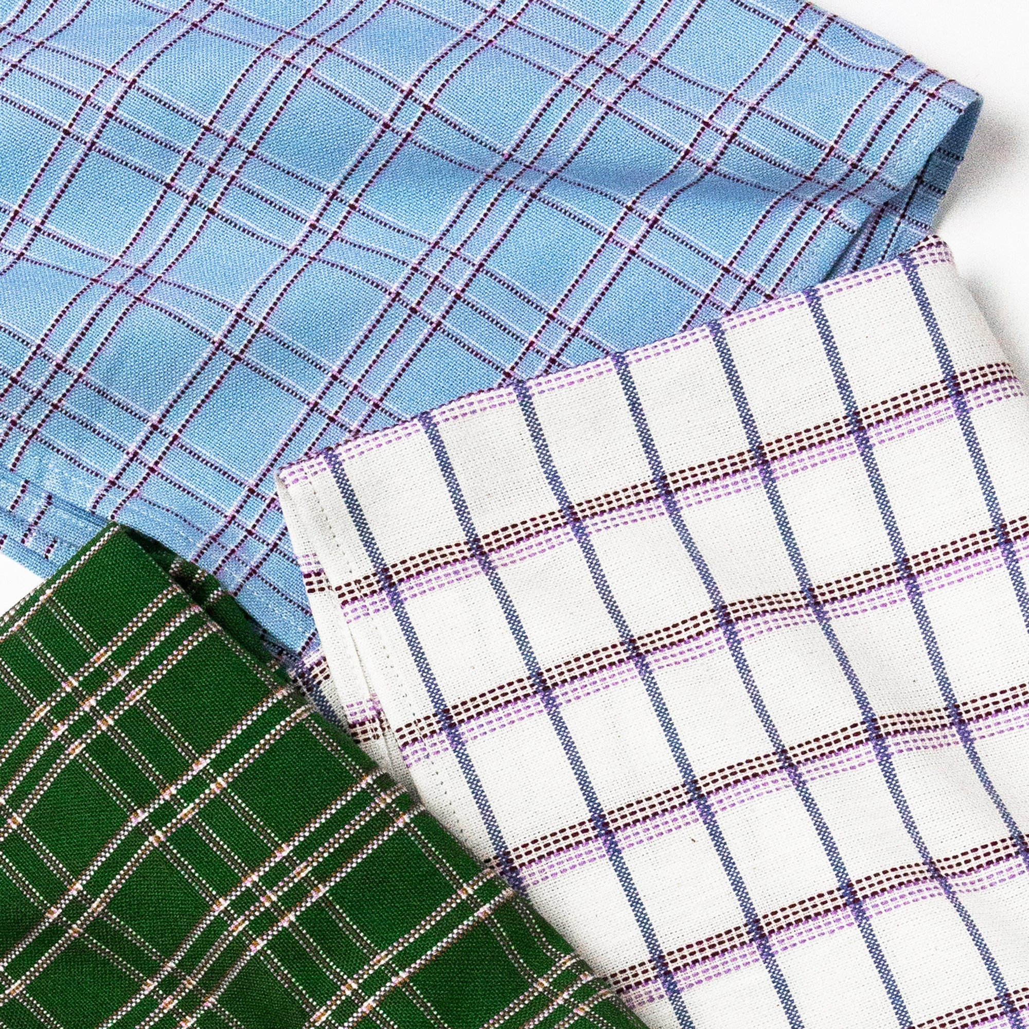 Chiapas Plaid Light Blue Table Runner - Arte House