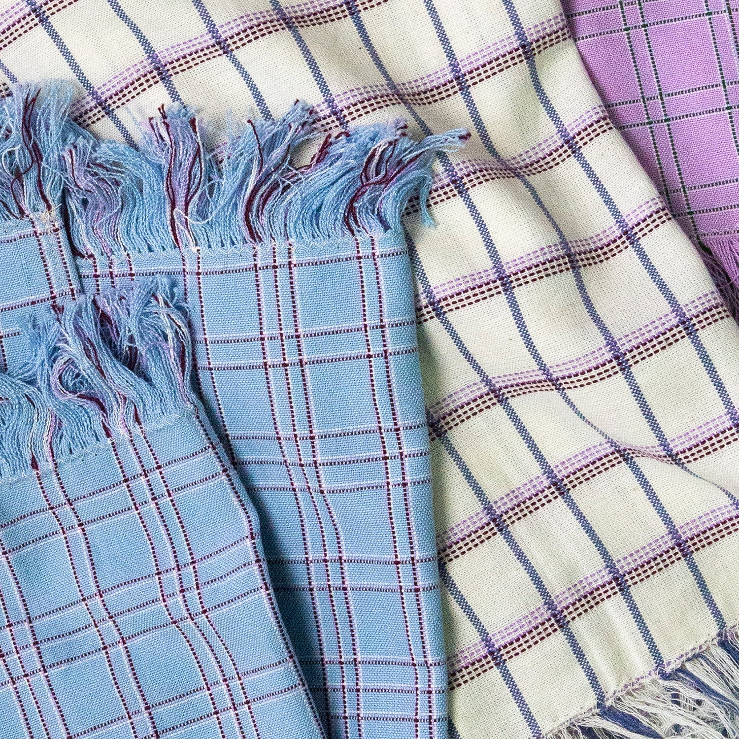 Chiapas Plaid Lilac Kitchen Towel - Arte House