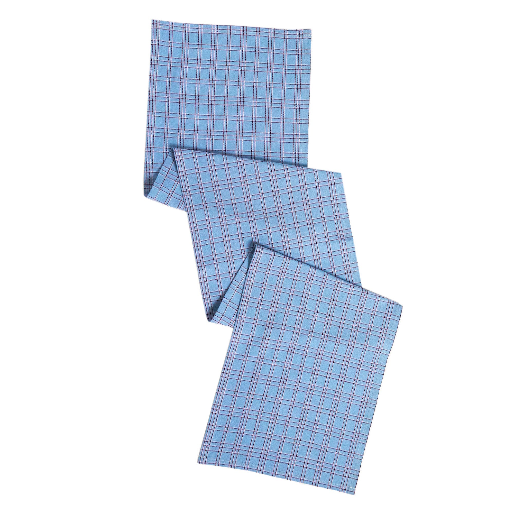Chiapas Plaid Light Blue Table Runner - Arte House