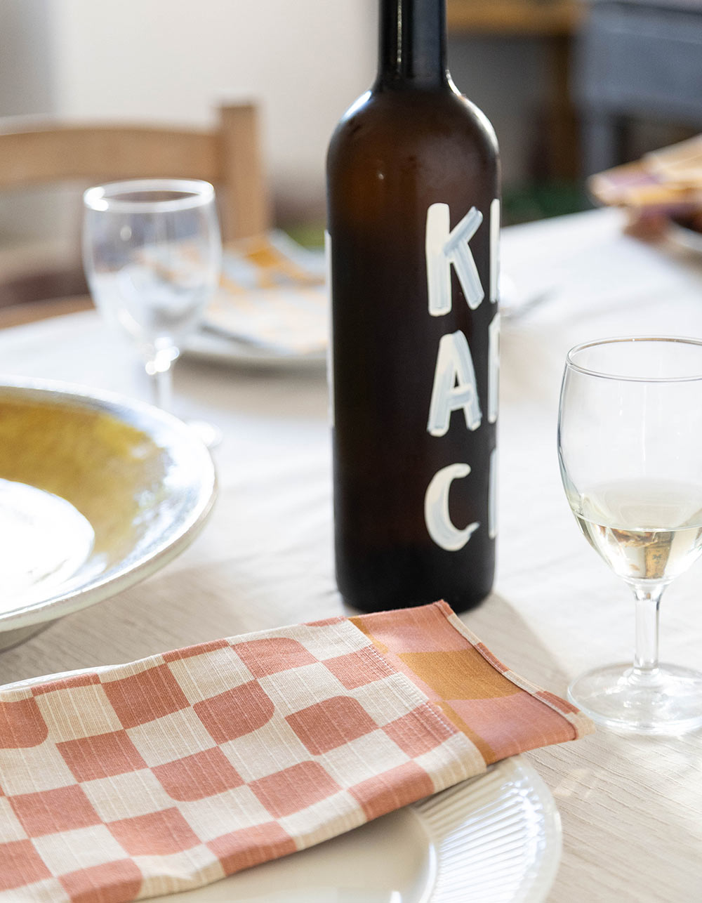 Dinner Napkins Double Sided Checker - Quiet Season