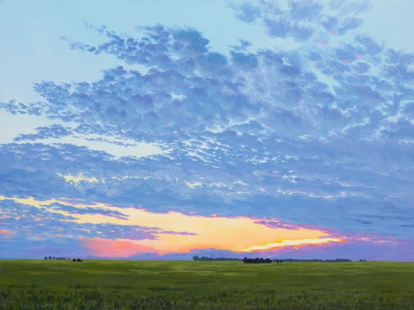 Prairie Summer Sunset a Horizontal Art Print