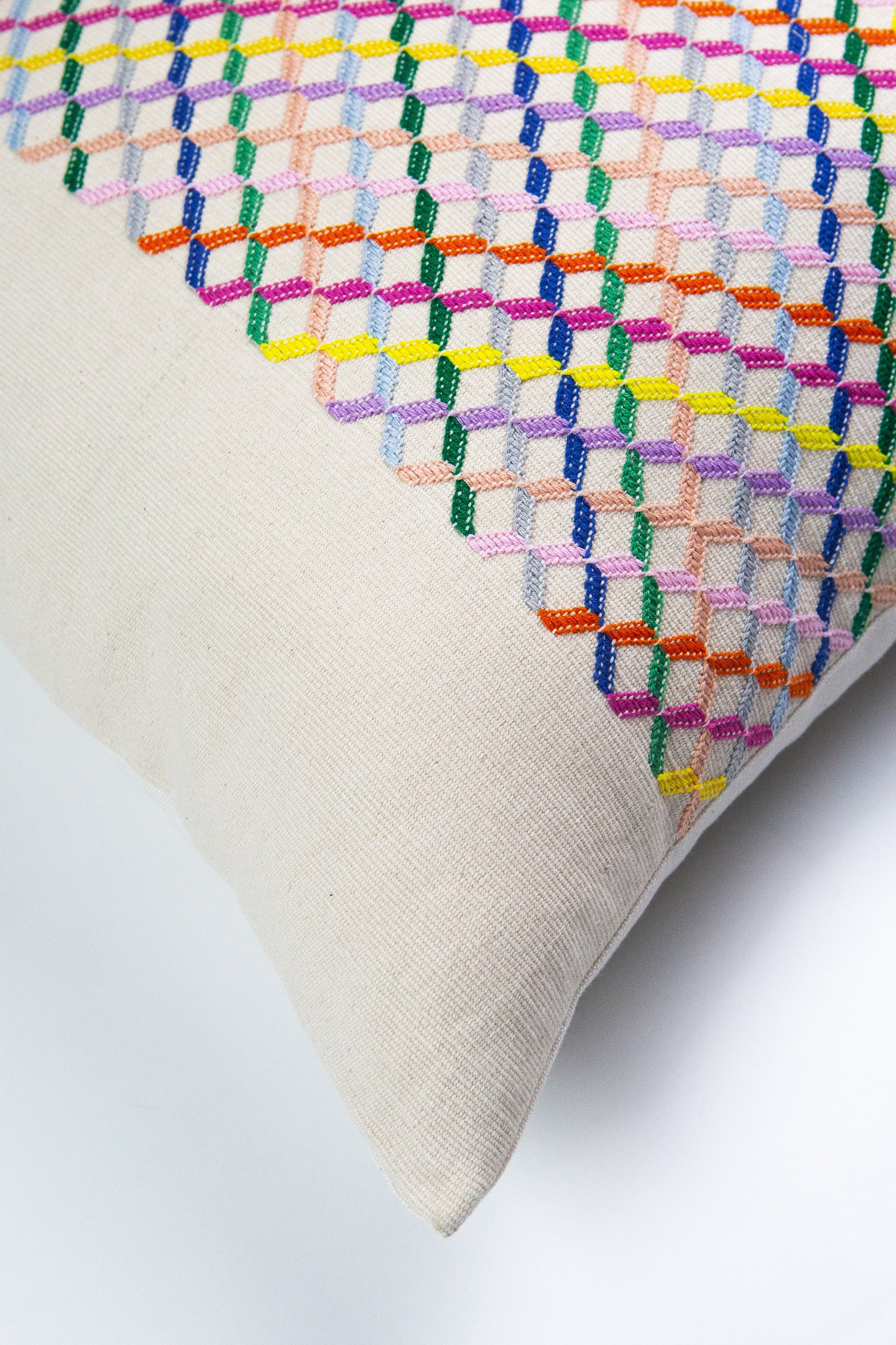 Cotzal Paneled Square Pillow