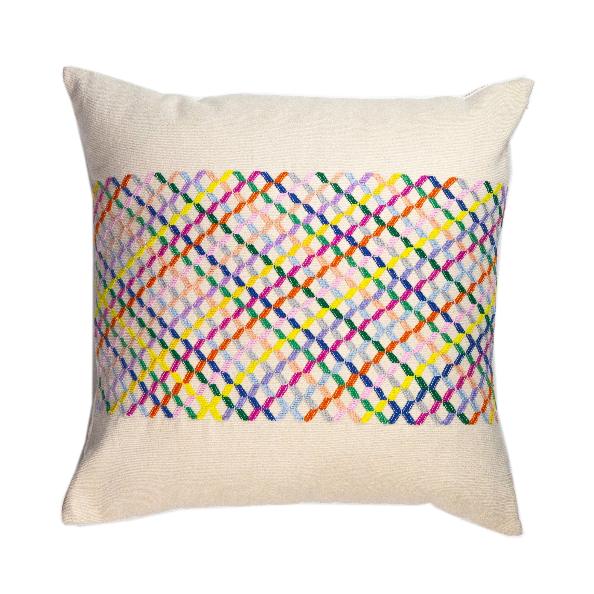 Cotzal Paneled Square Pillow