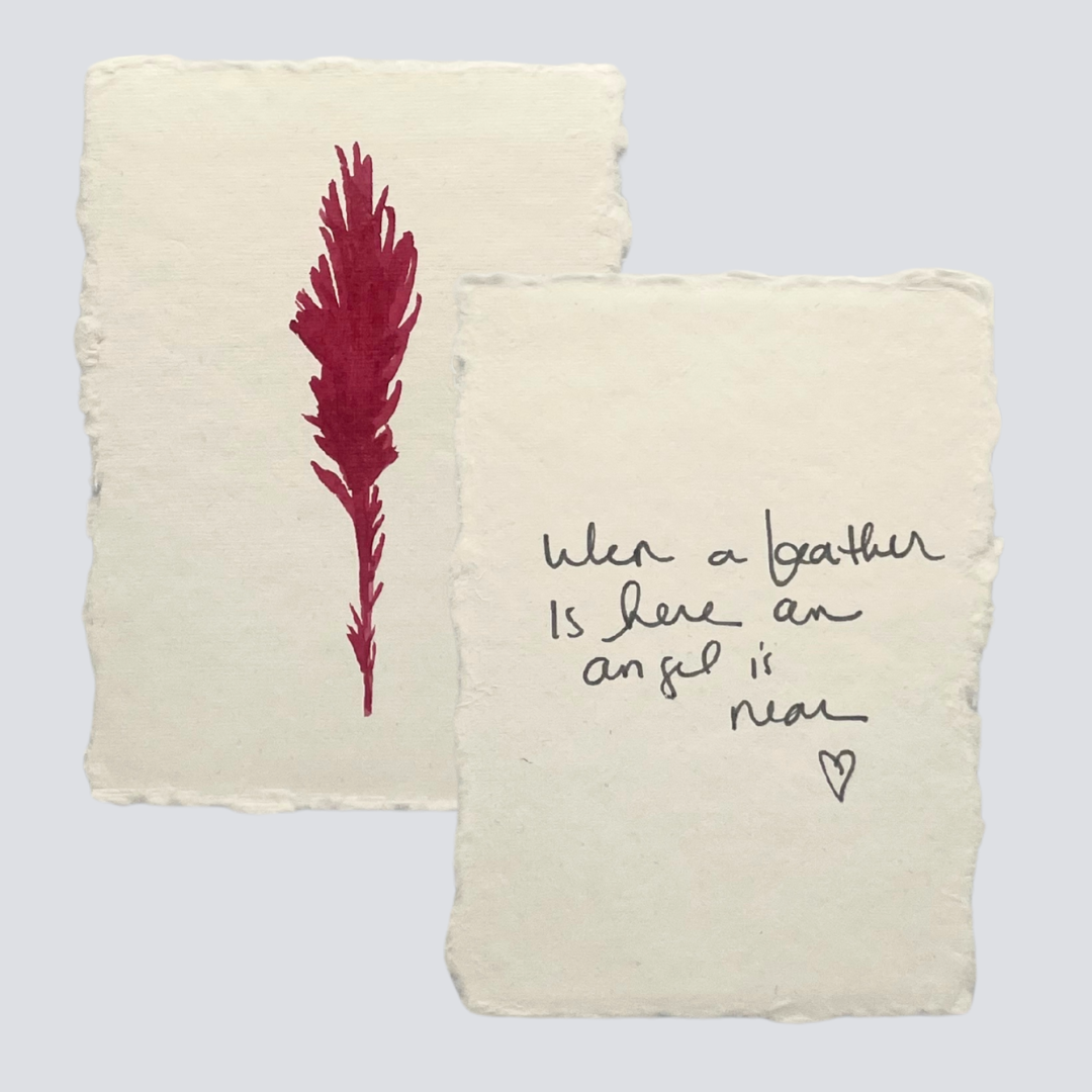 Medium Cranberry Angel Feather