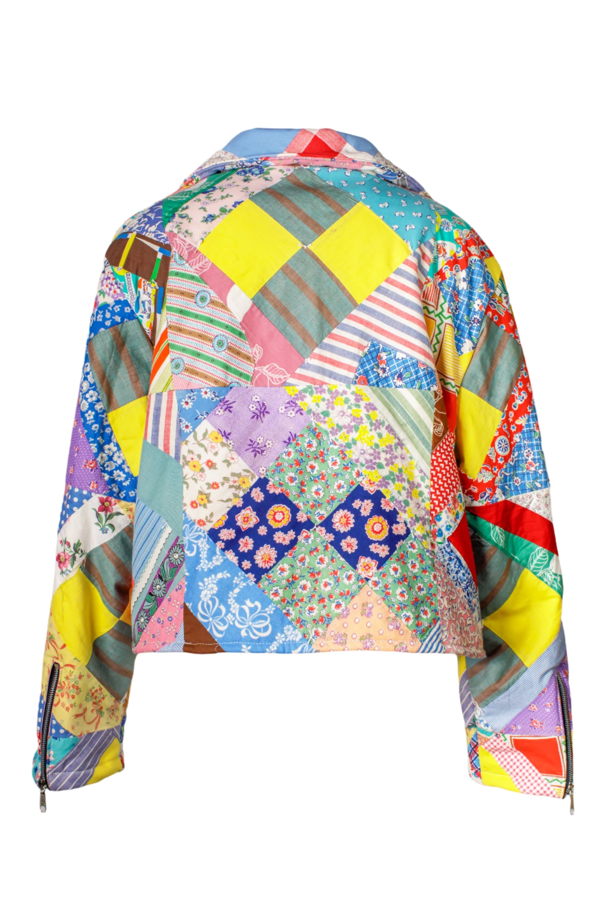 Crazy Quilt Cropped Adeline Biker Jacket (2XL) - Arte House