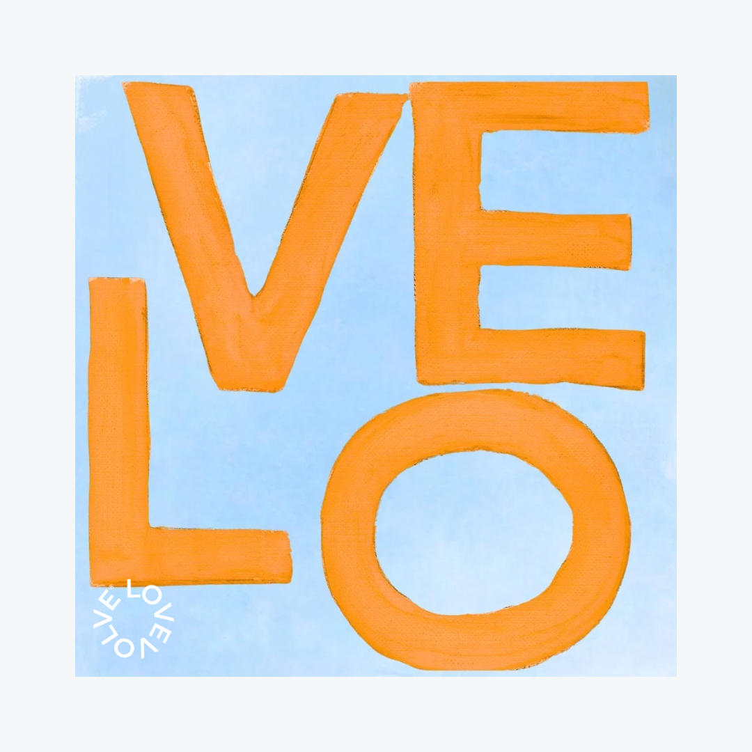 LOVE Square© Print - Orange and Light Blue - Arte House