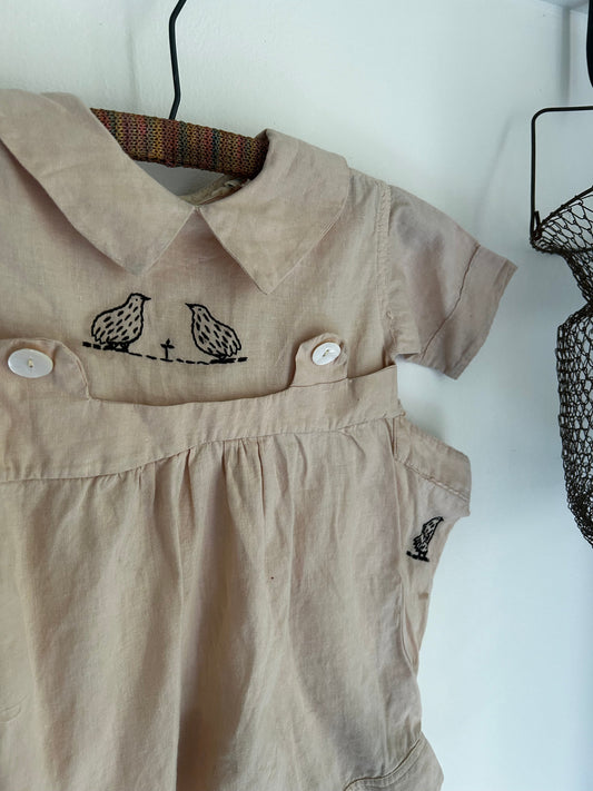 Antique 1920s Embroidered Baby Romper
