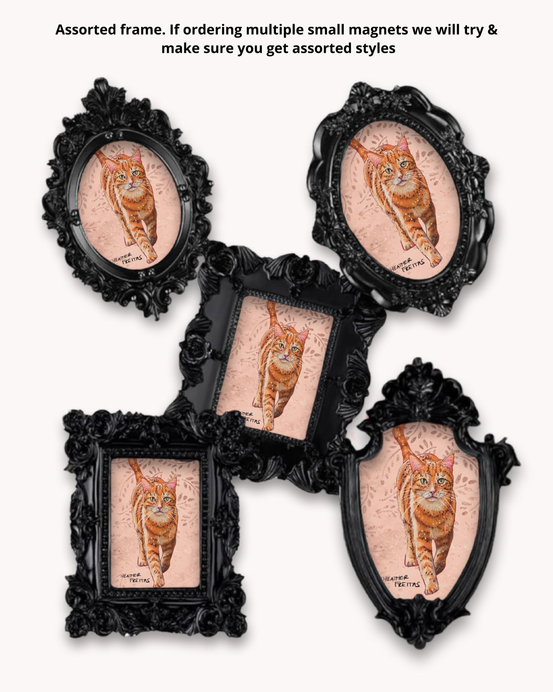 Orange Tabby Framed Magnet ( Small ) - Arte House