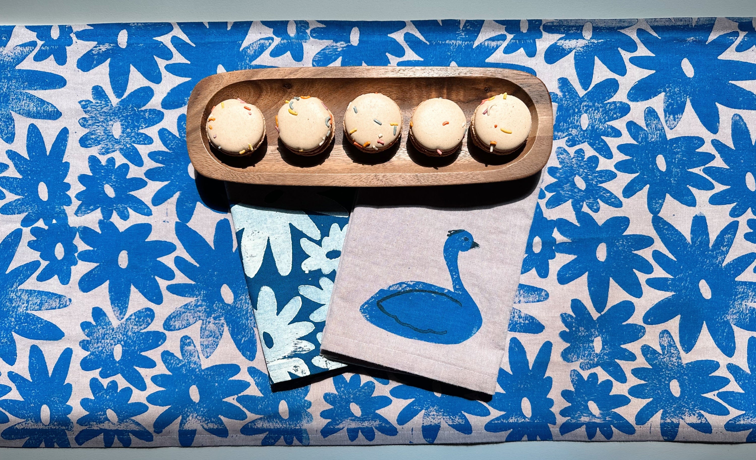 Floral Splat on Lavender Table Runner