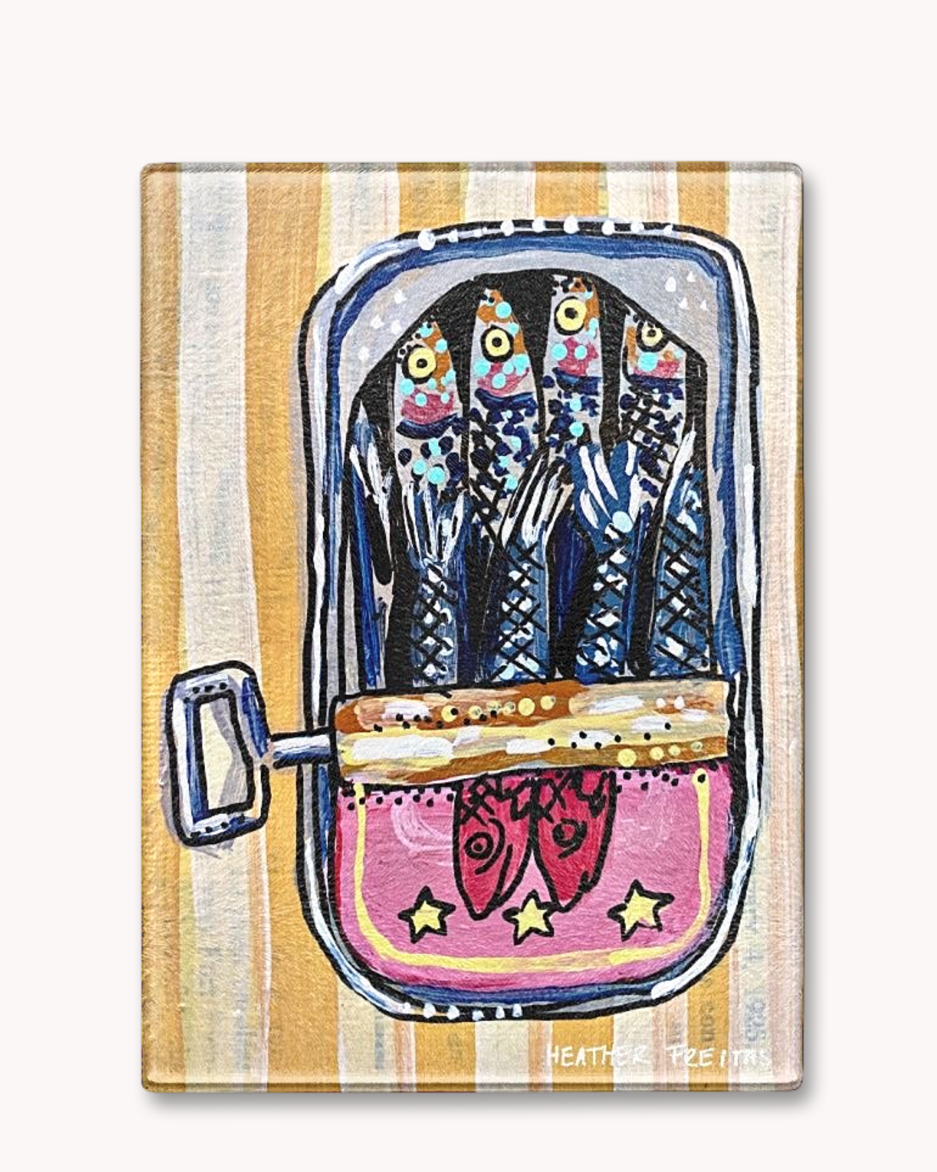 Sardines Glass Cutting Board Trivet - Arte House