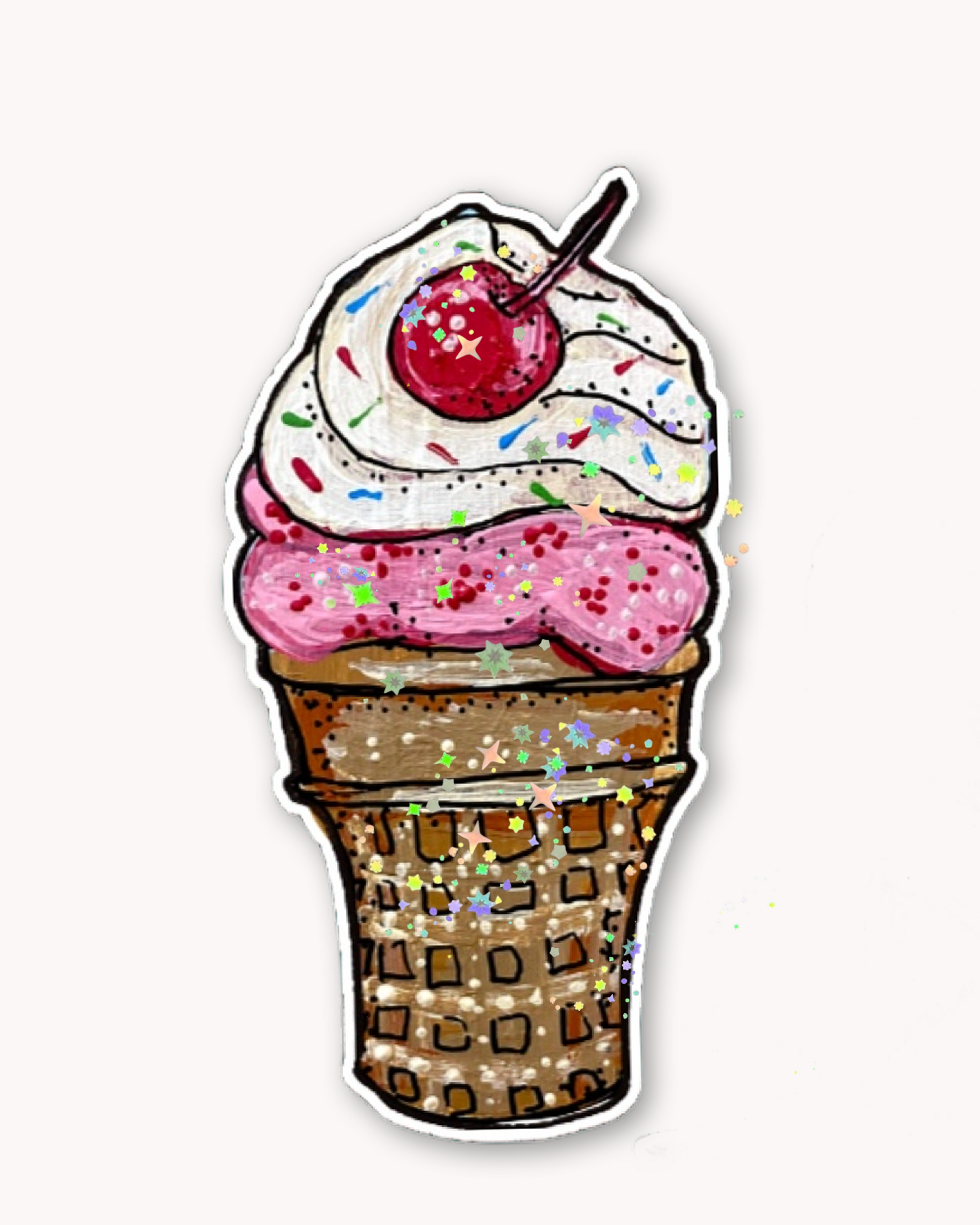 Strawberry Cone Sticker - Arte House