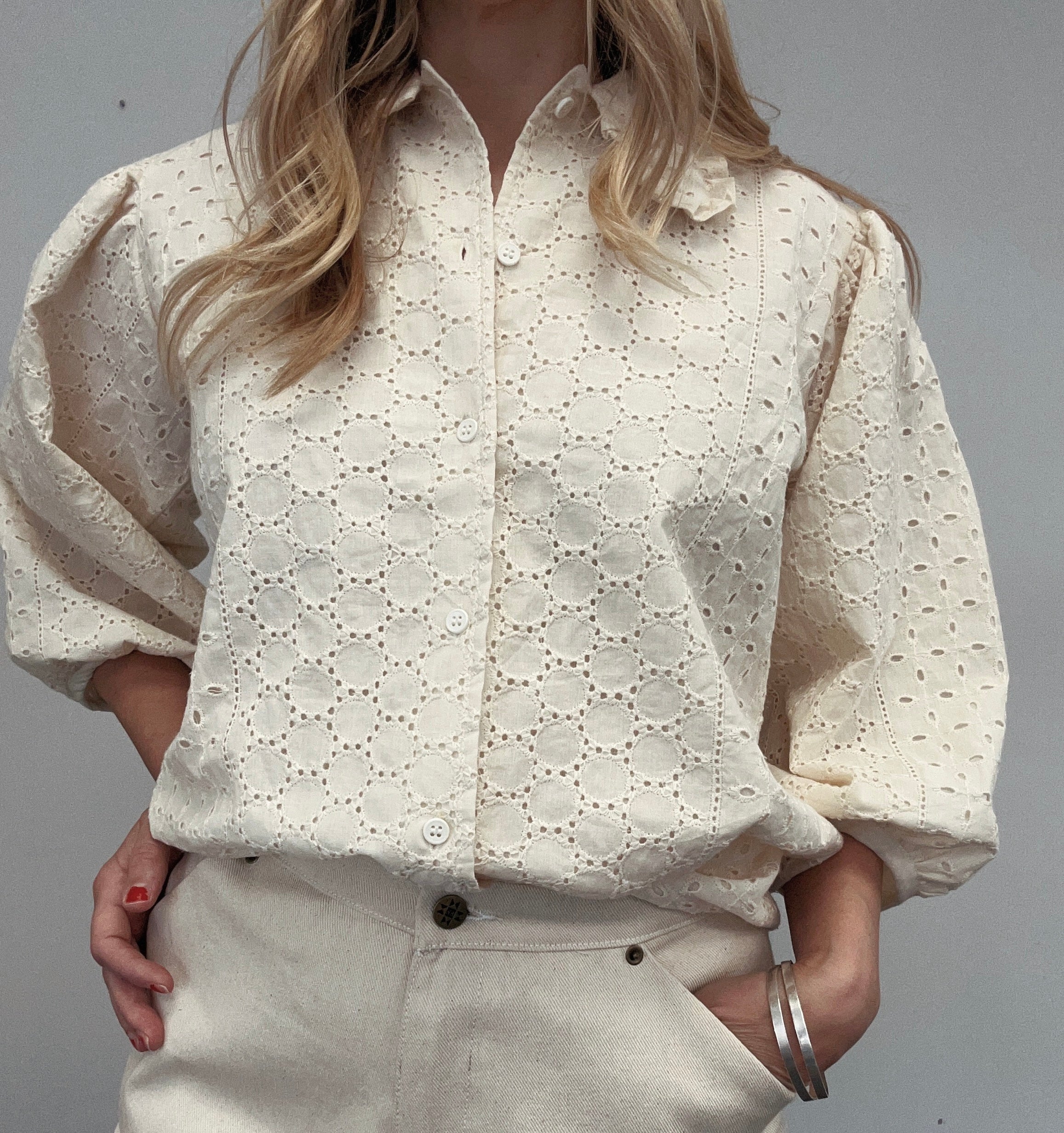 Eleanor Eyelet LS Blouse E58 - Arte House