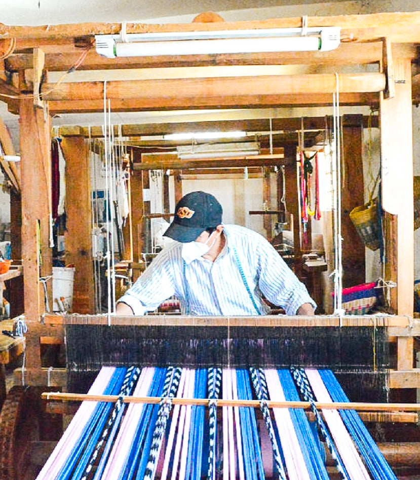 Palm Ikat Runner in Blue & Pink - Arte House
