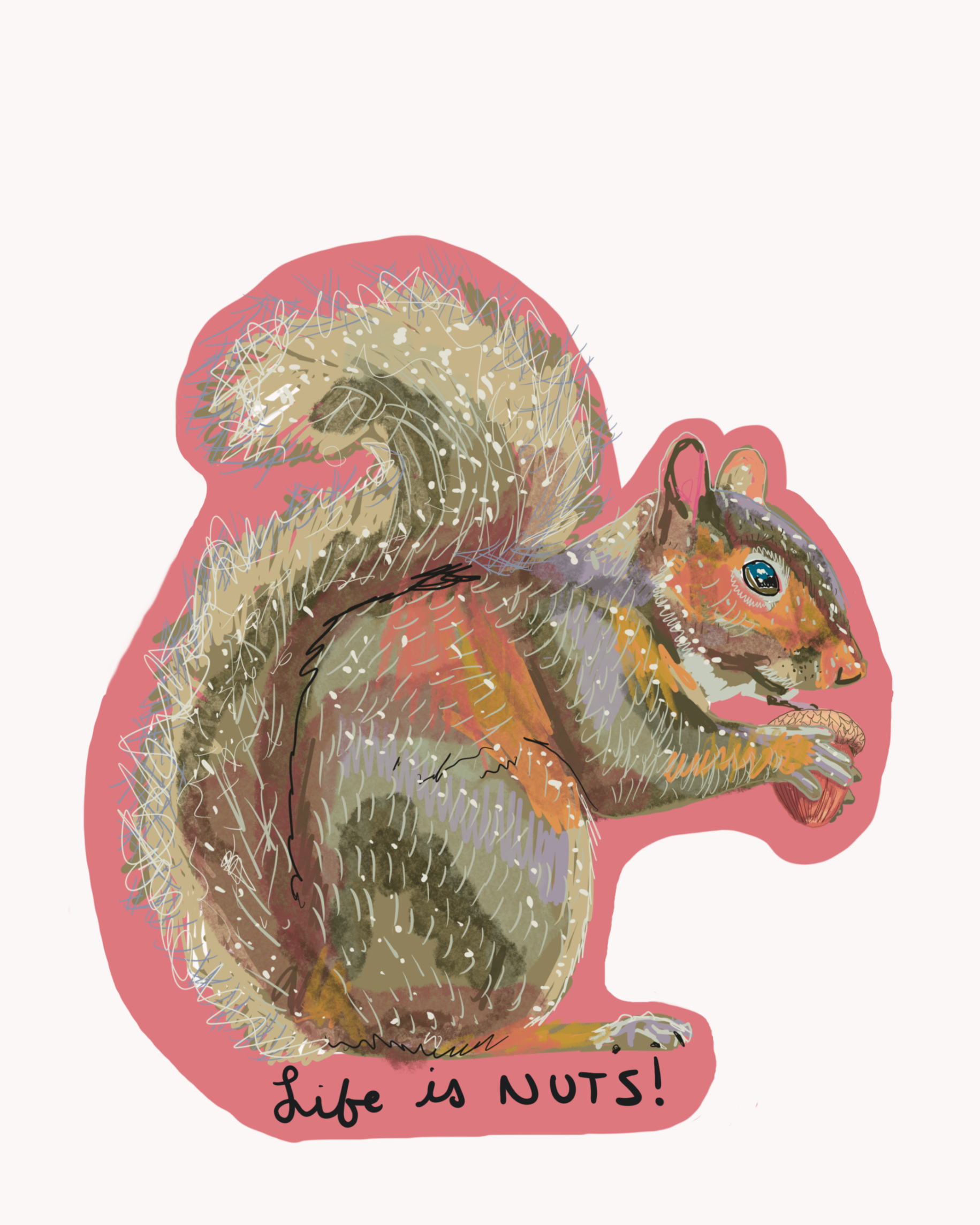Life Is Nuts Squirrel Sticker - Arte House