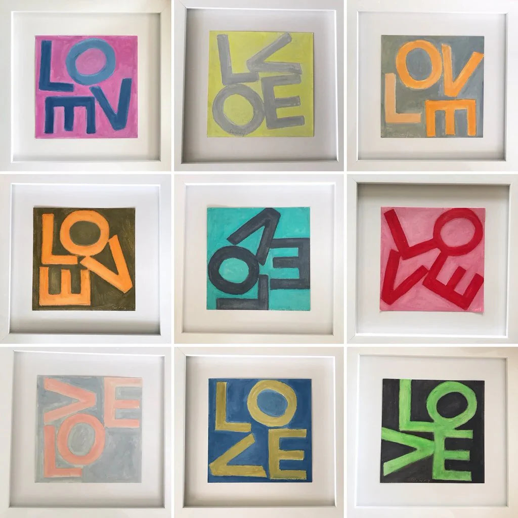 LOVE Square© Print - Cobalt and Aqua