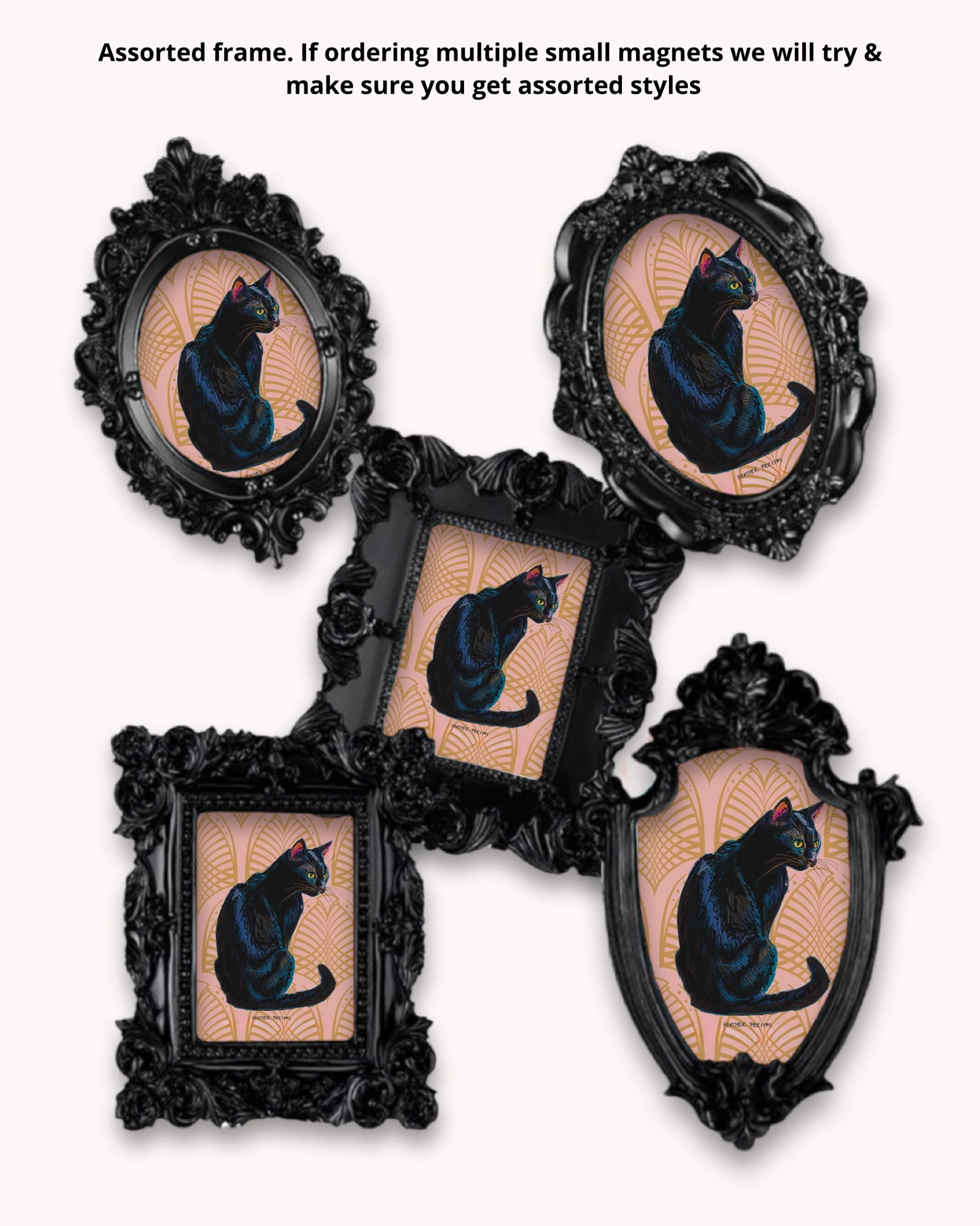 Black Cat Framed Magnet ( Small ) - Arte House
