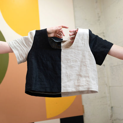 Quilted Frankie Top - B/W