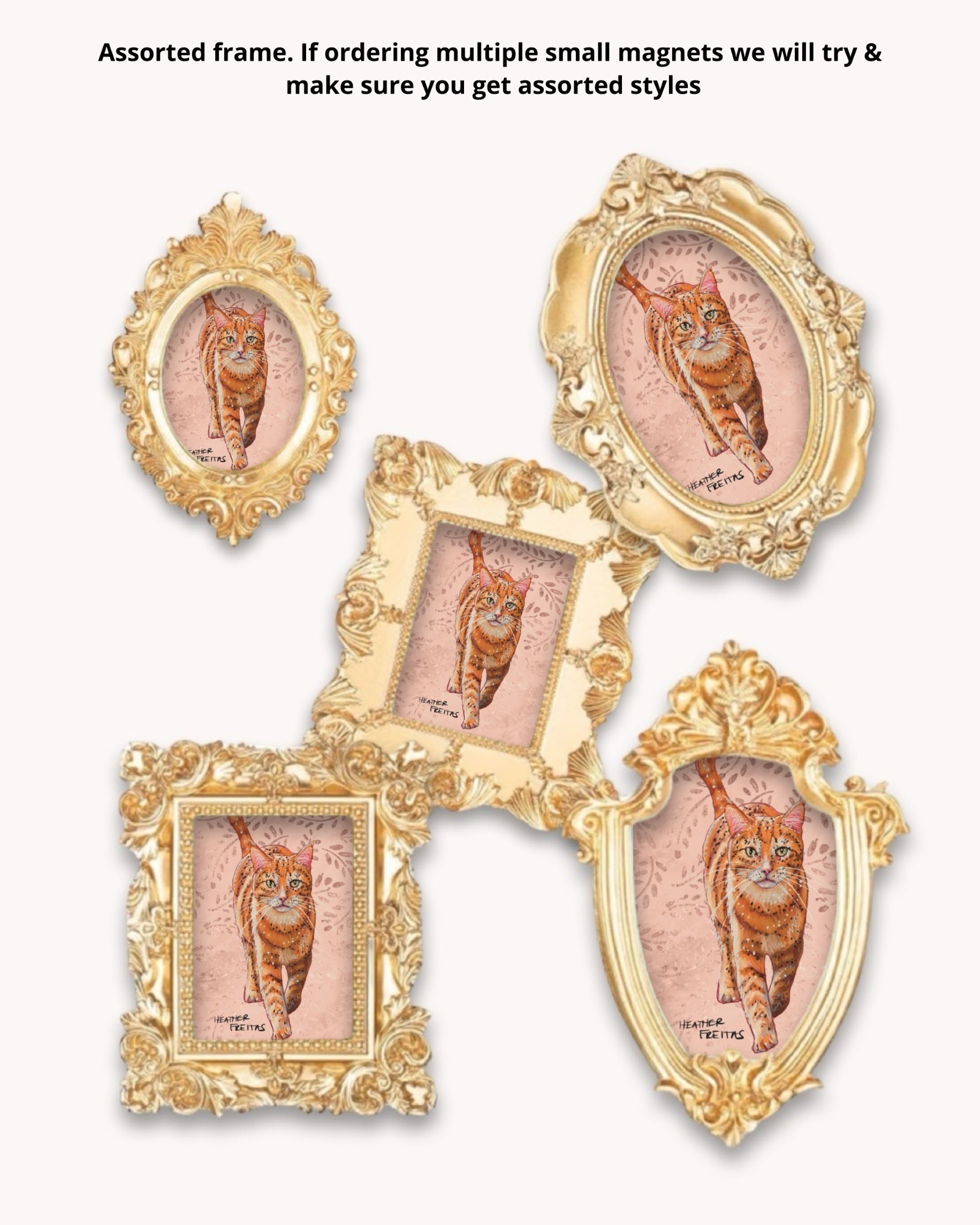 Orange Tabby Framed Magnet ( Small ) - Arte House