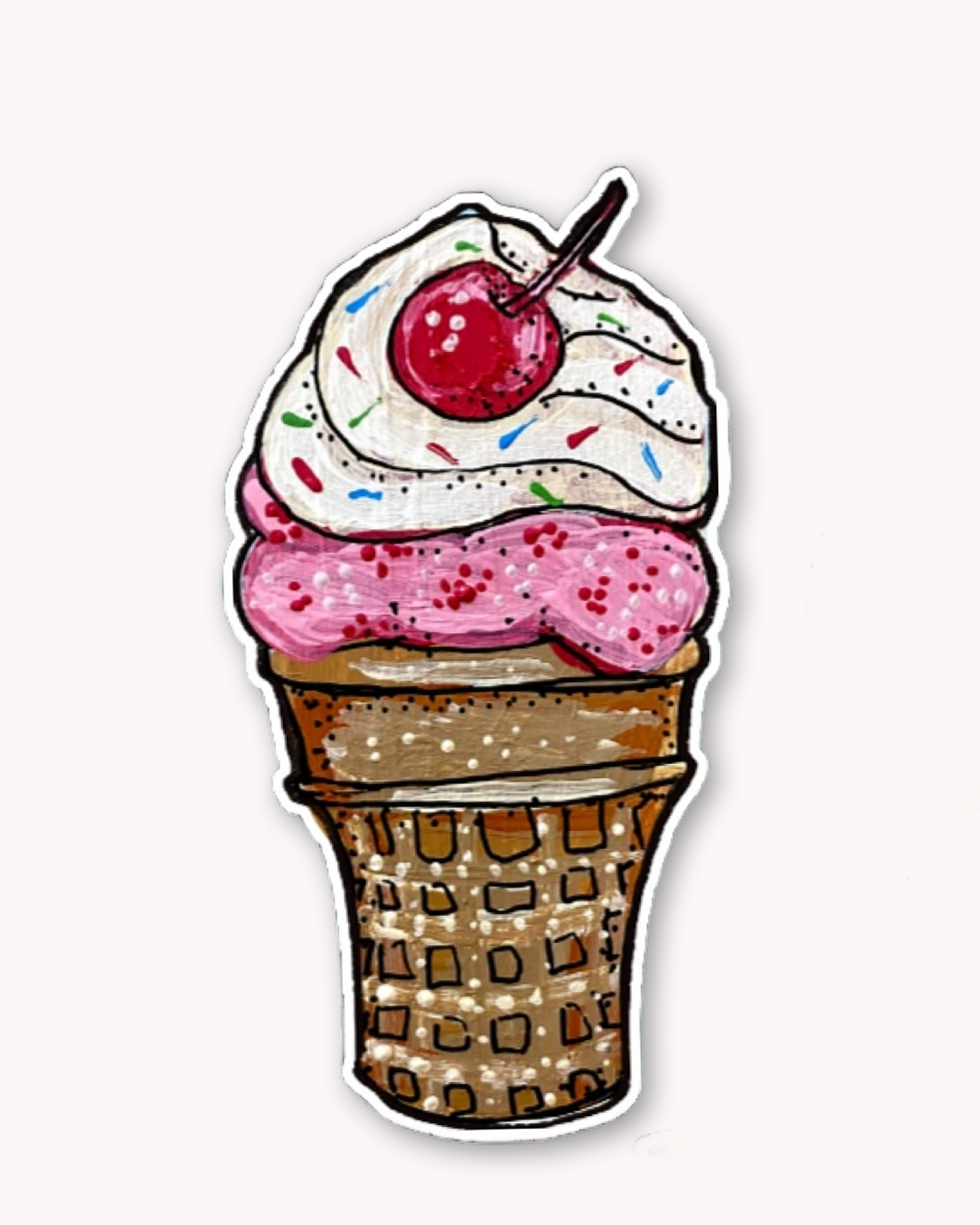 Strawberry Cone Sticker - Arte House
