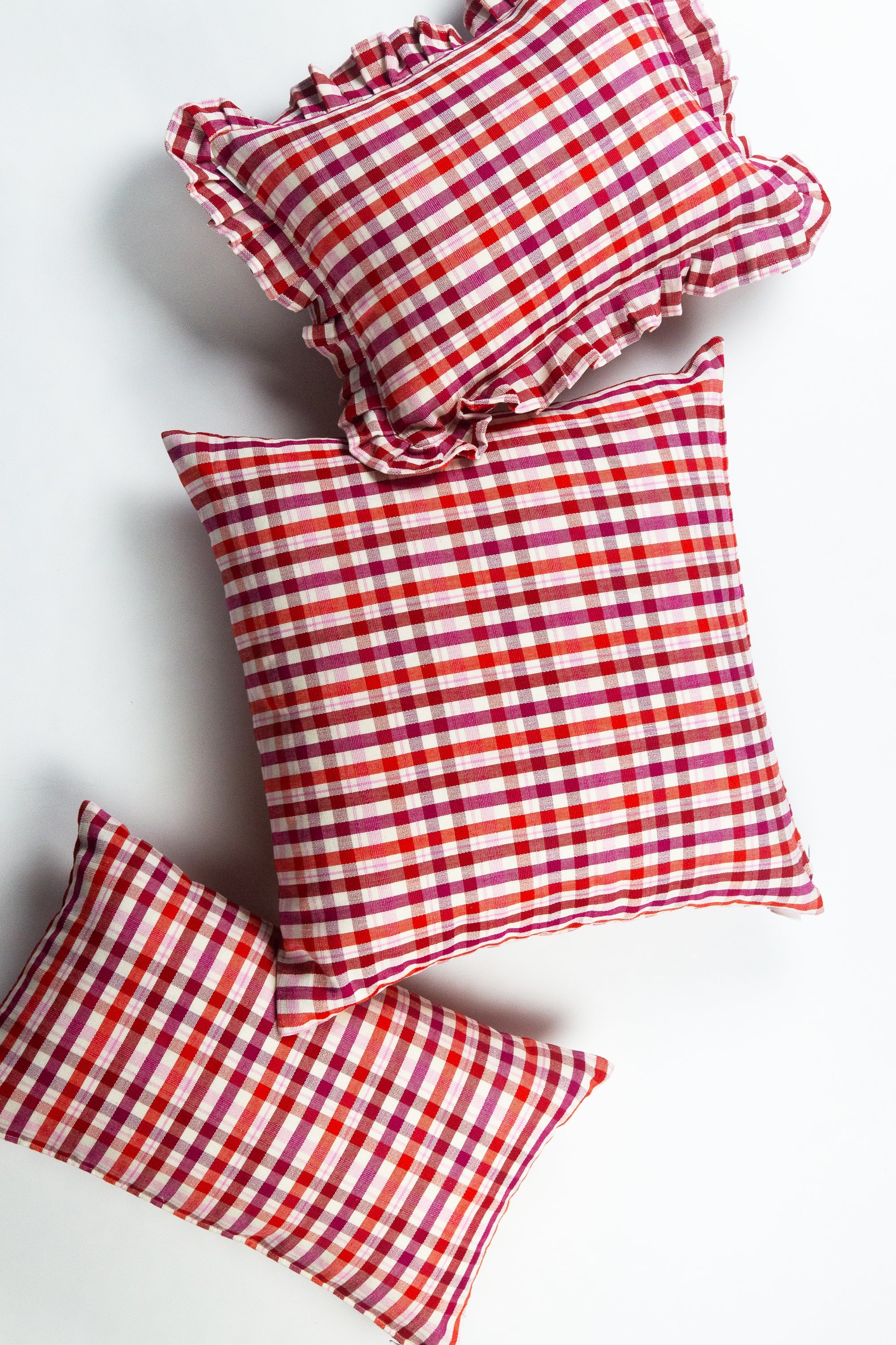 Noel Ruffle Plaid Pillow