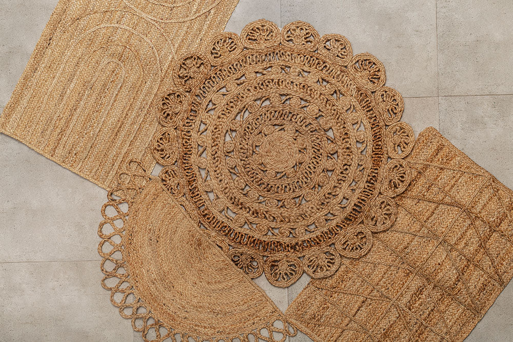 Triangle Jute Doormat Rug, Natural -  2 x 3 ft - Arte House
