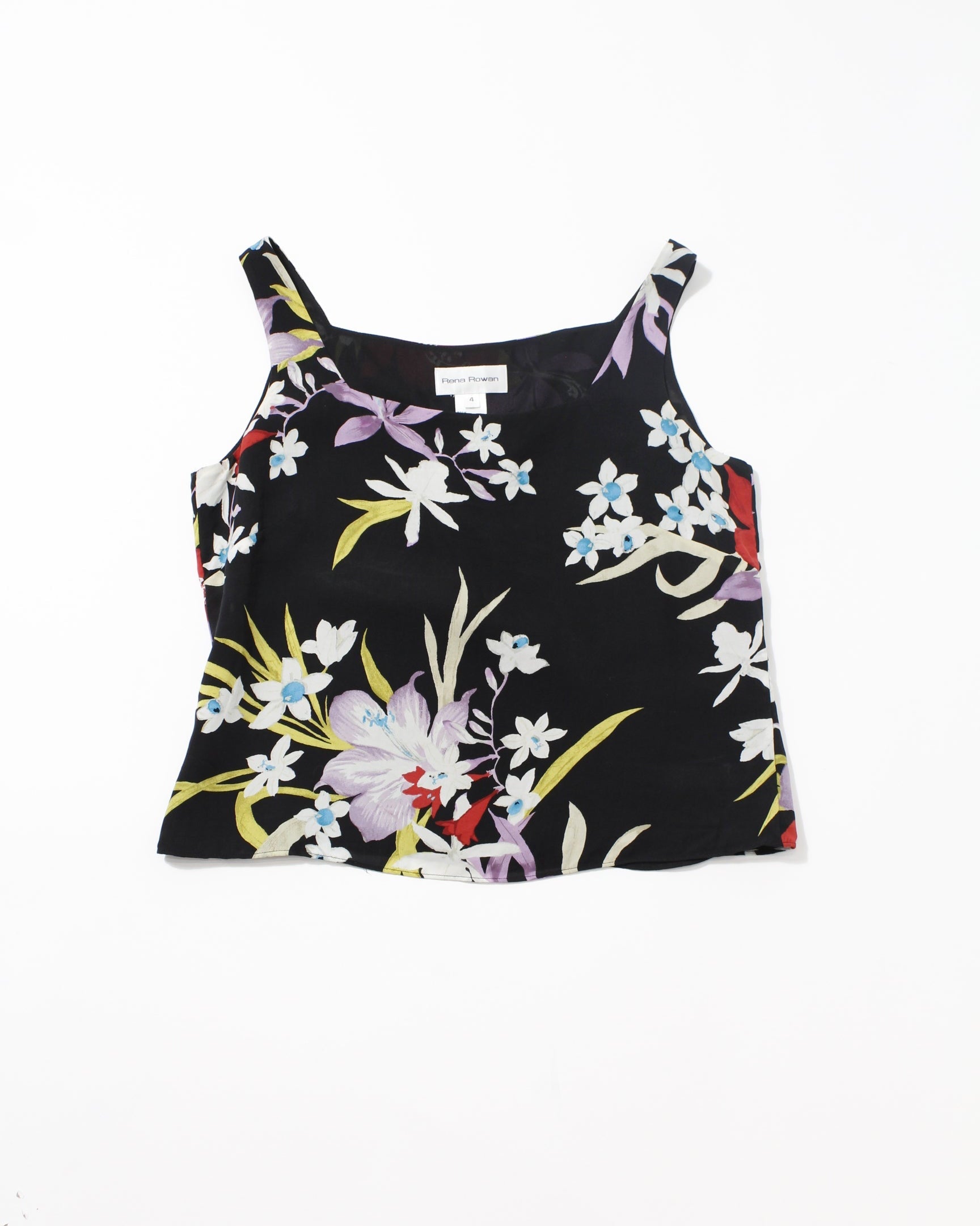 Floral Silk Sleeveless Top - S