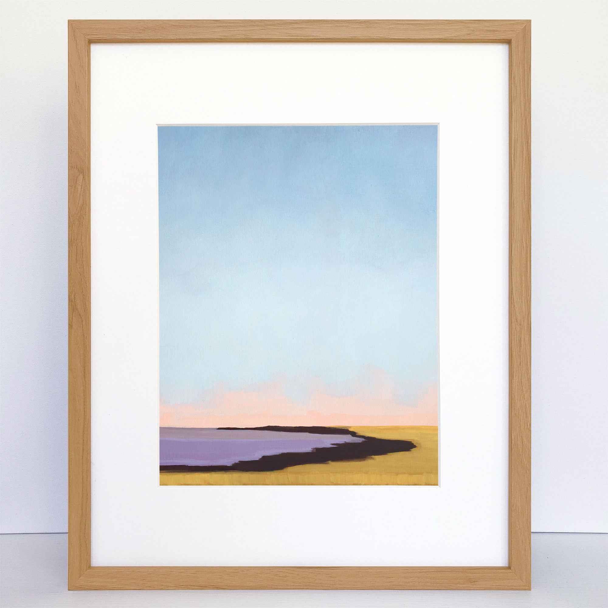 Bay with Purple Water a Vertical Art Print