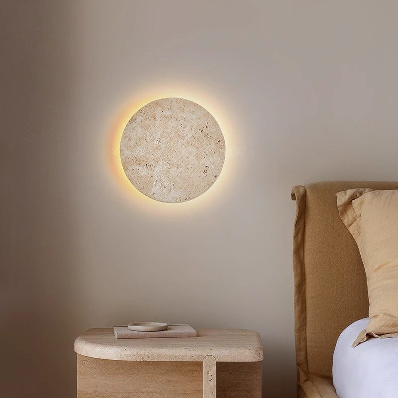 Nogy Natural Stone Round Wall Light Indoor Decorative Lighting, Ideal for Dining Room - Arte House