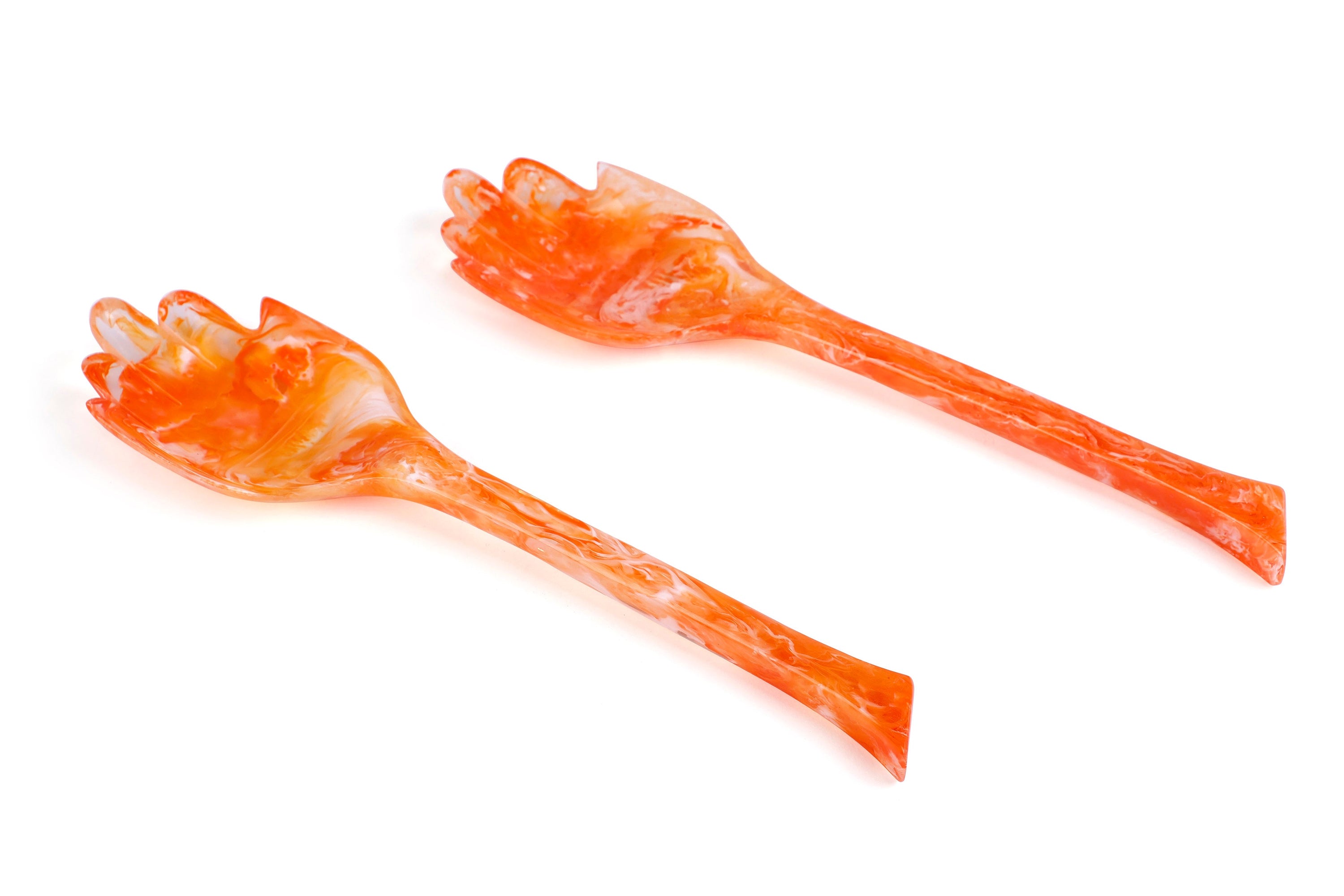 Hand Resin Salad Server- Orange (Set of 2),10.2x2.5 Inches - Arte House