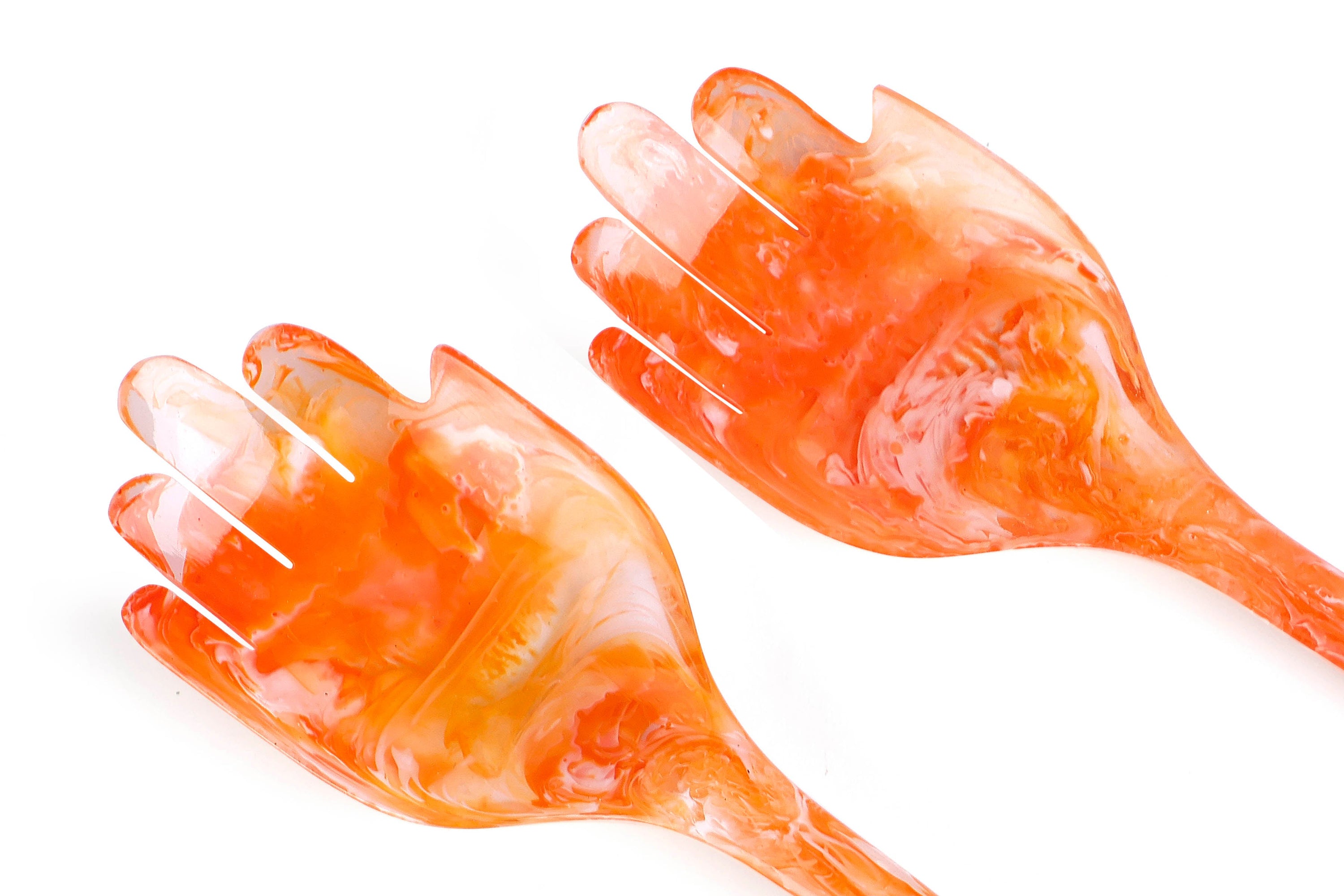 Hand Resin Salad Server- Orange (Set of 2),10.2x2.5 Inches - Arte House